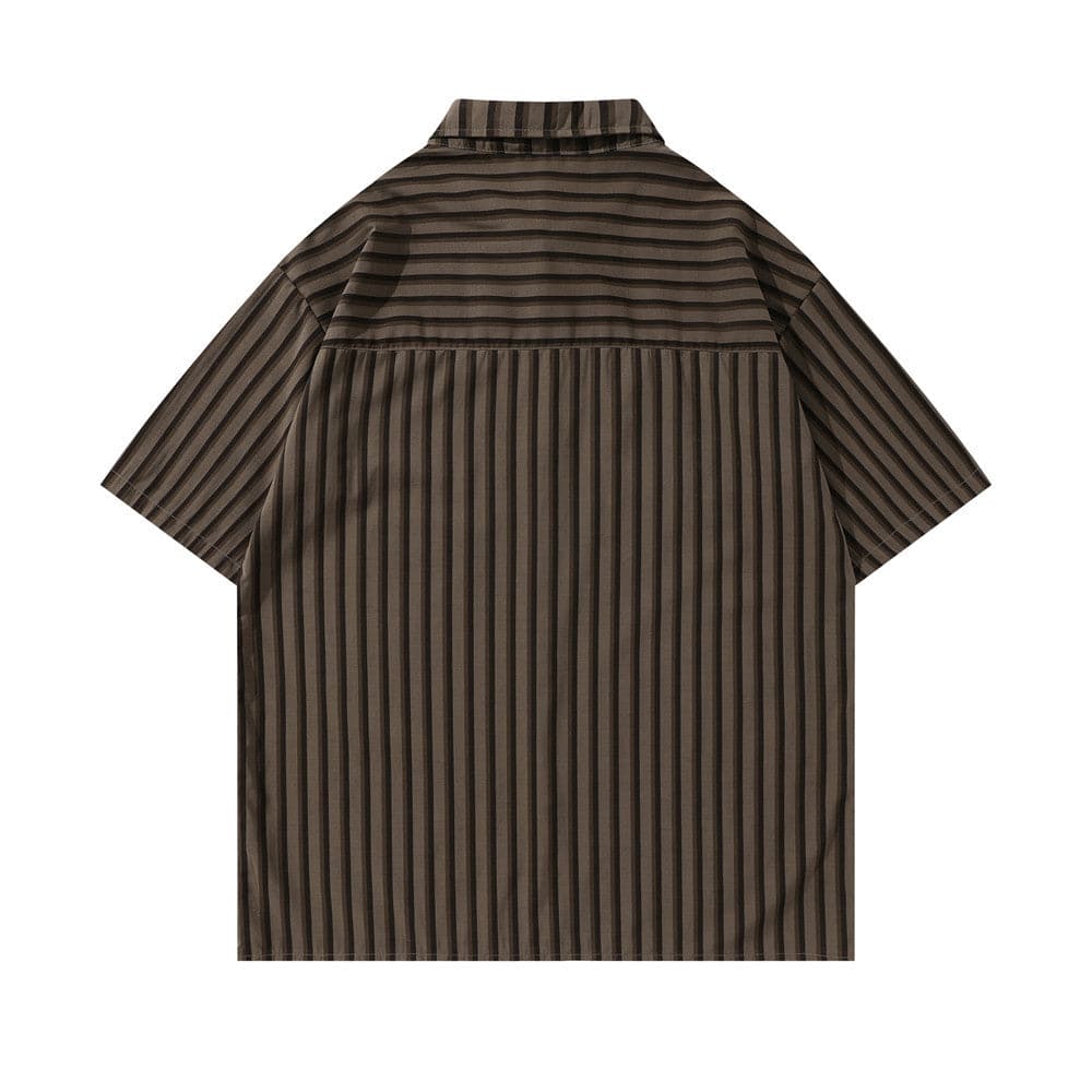 Retro Striped 2 Pockets Shirt