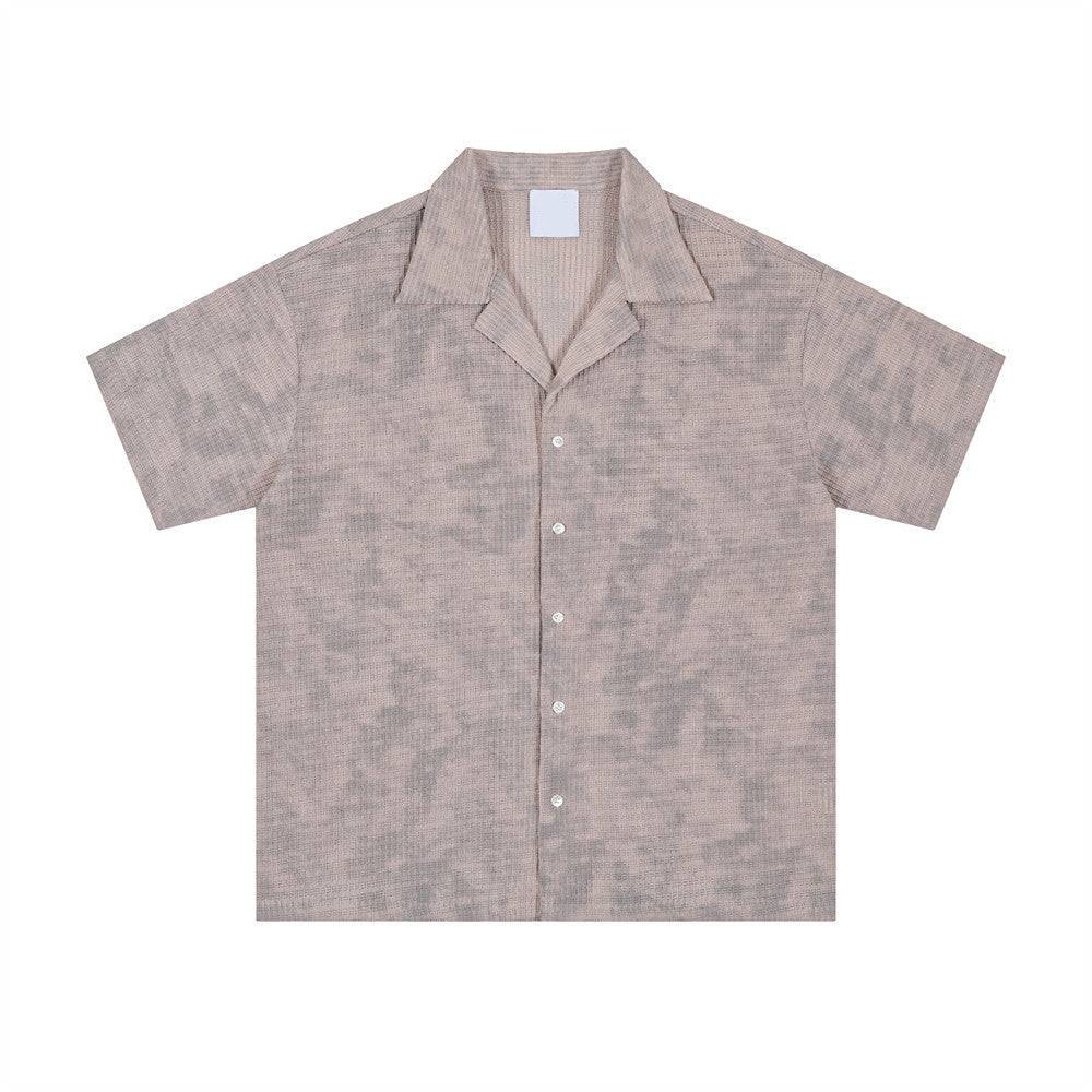 Ink Wash Tie-Dye Cuban Collar Shirt