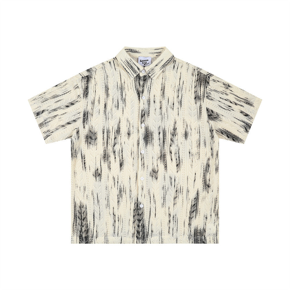 Splatter-Dyed Jacquard Summer Shirt