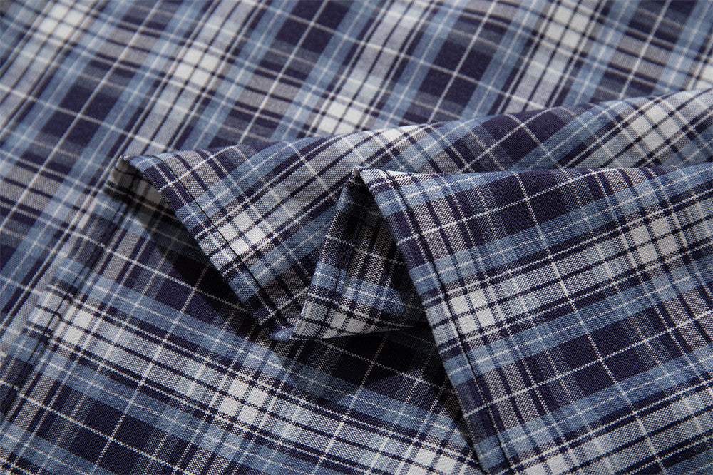 Camisa a cuadros con botones - Manga corta