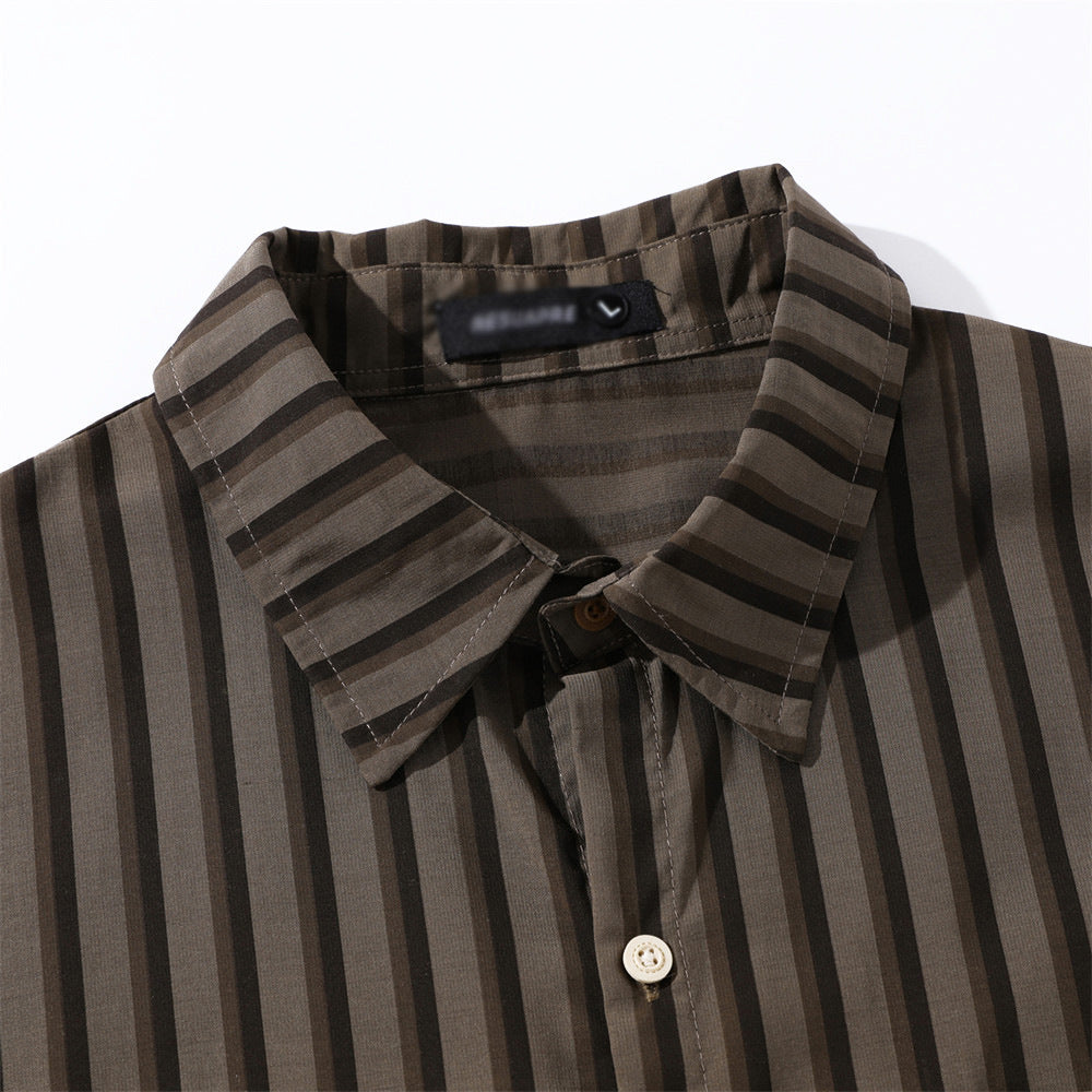 Retro Striped 2 Pockets Shirt