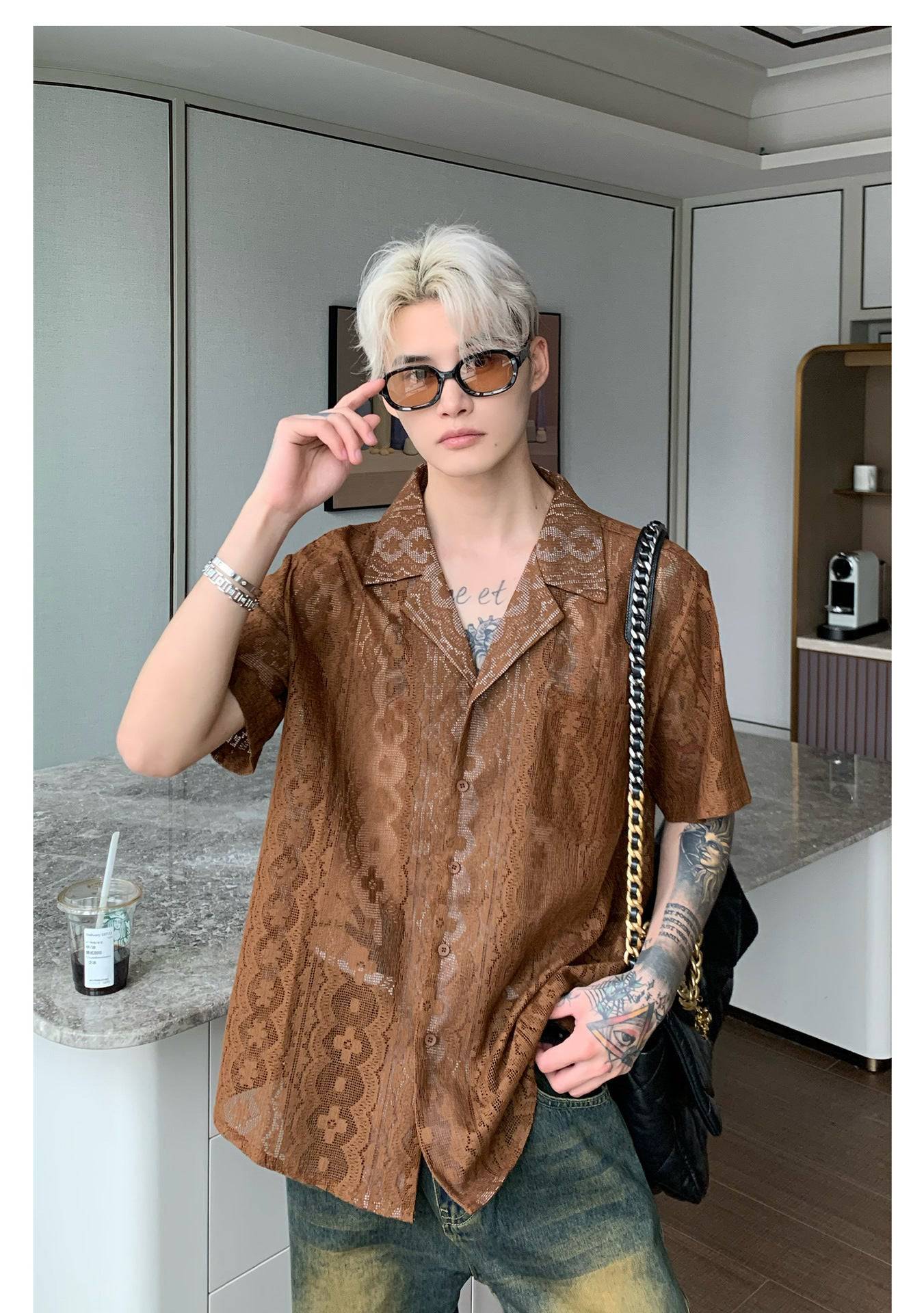Niche Retro Jacquard Shirt