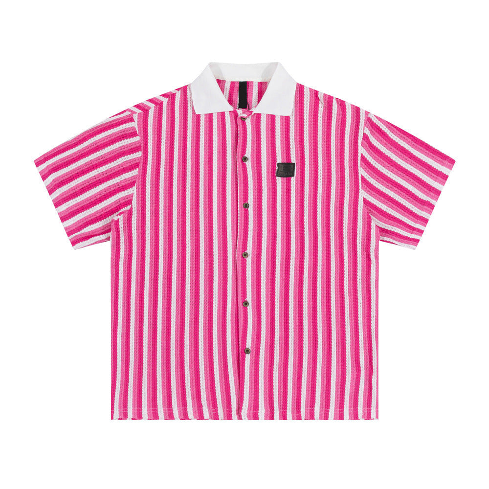 Vertical Stripe Knit Shirt