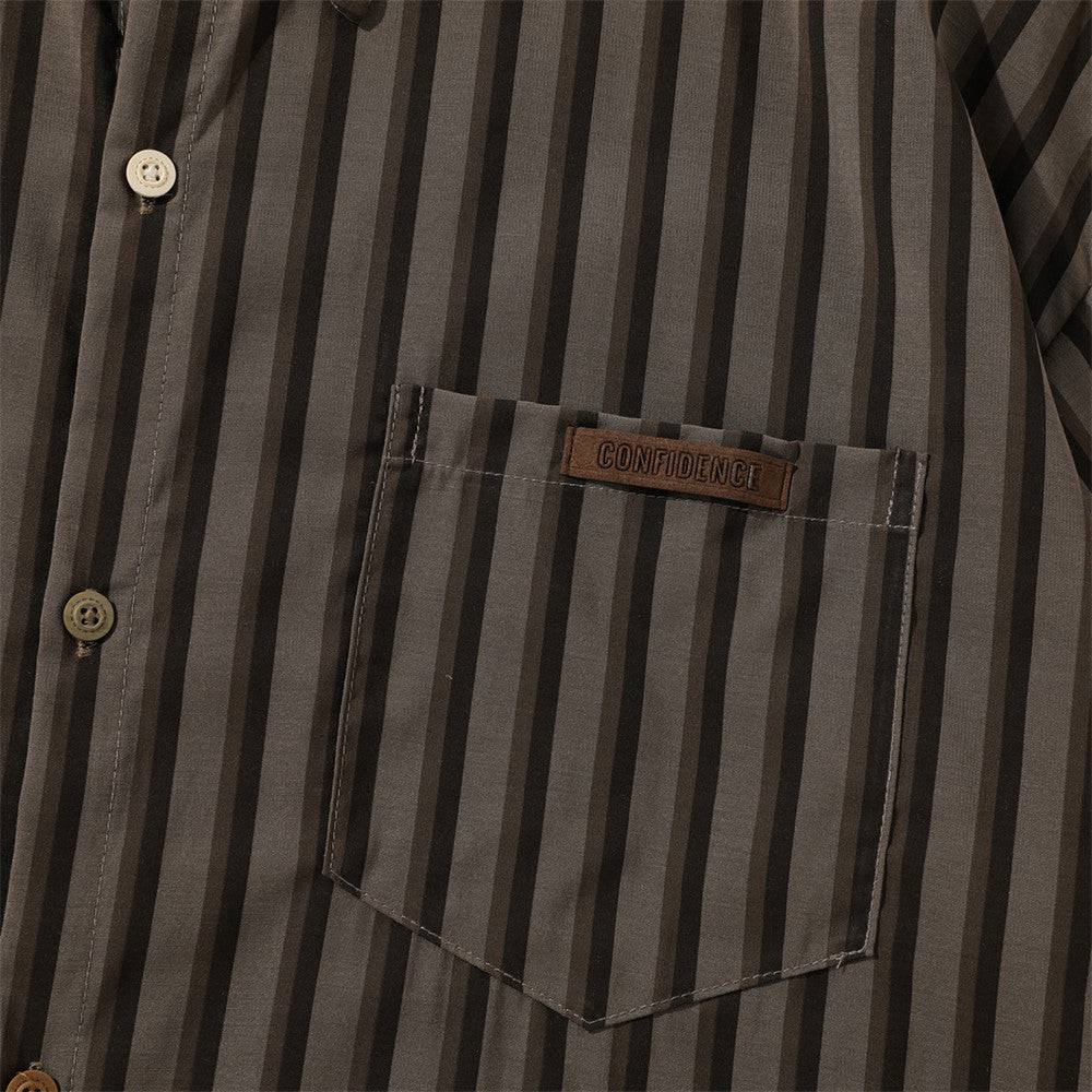 Retro Striped 2 Pockets Shirt