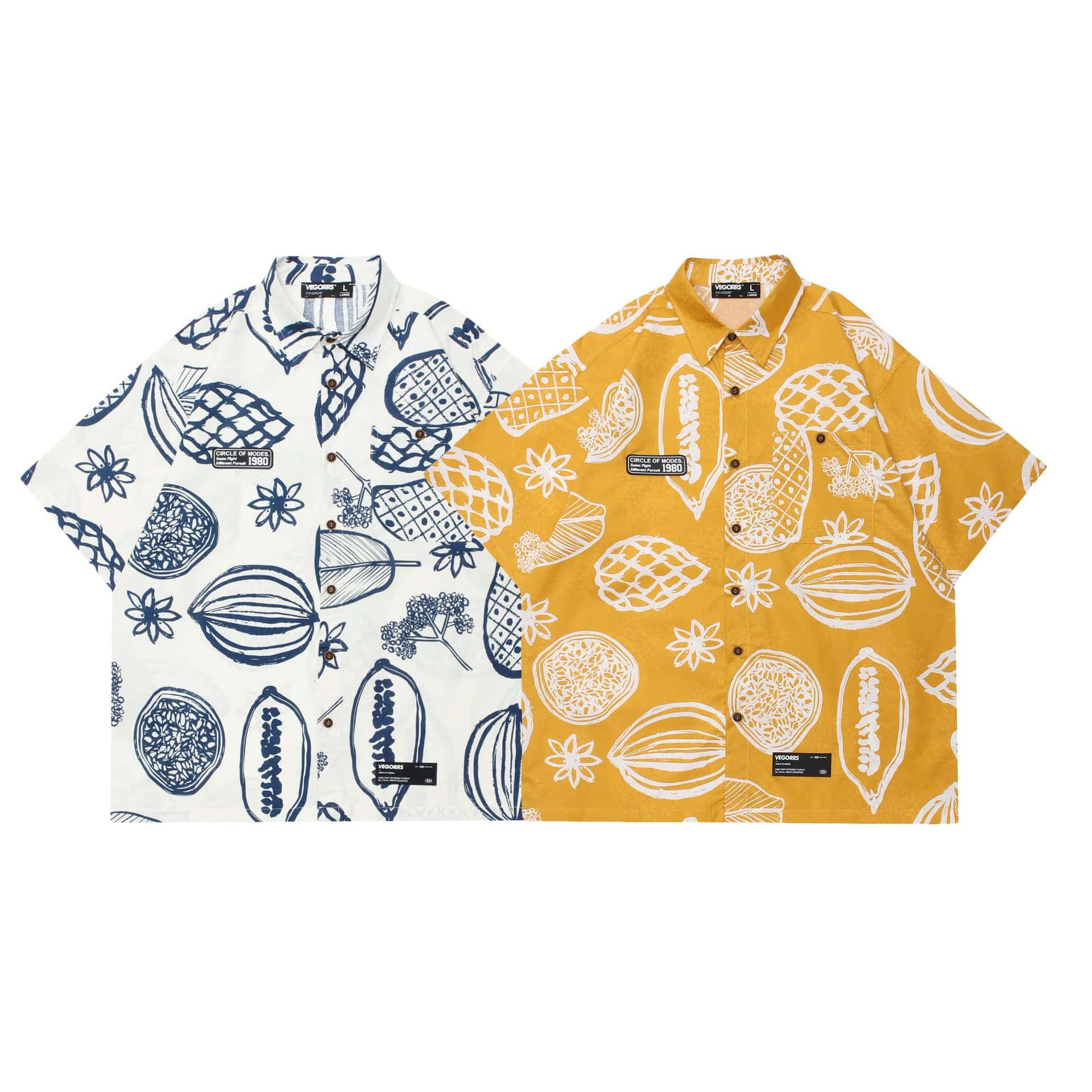 Hawaiian Graffiti Flower Prints Shirt
