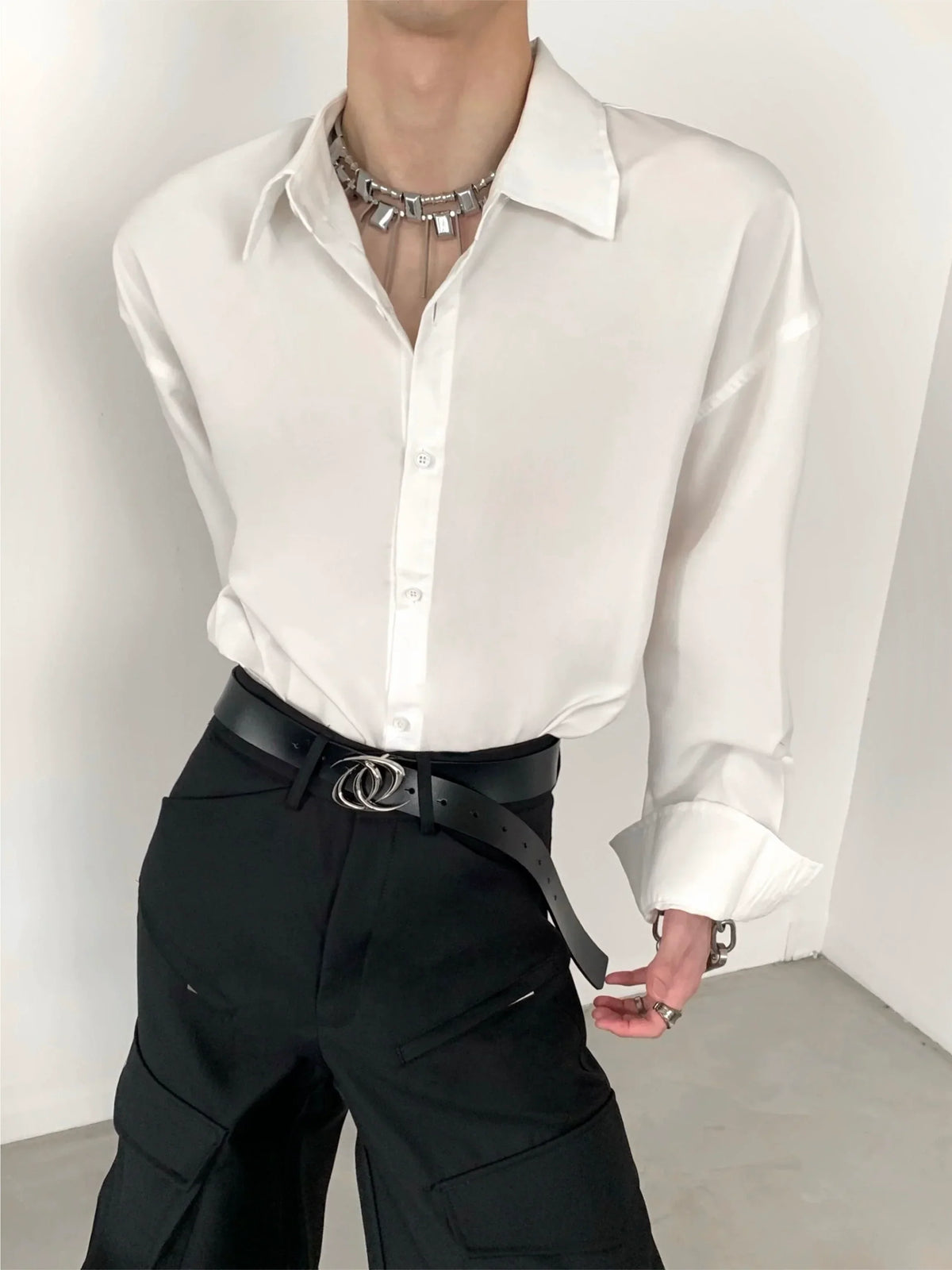 Oversized Simple Basic Long Sleeve Shirt
