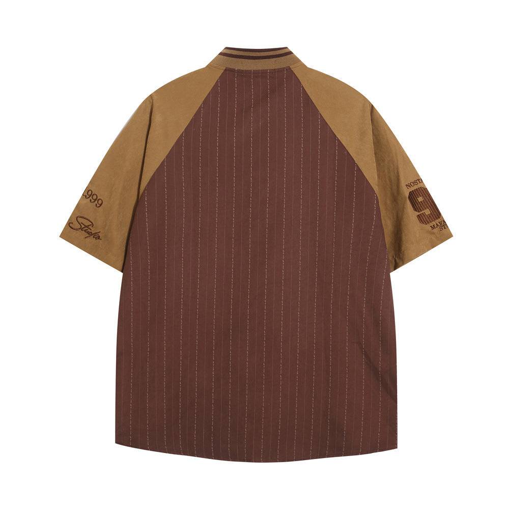 Baseball Collar Short-Sleeved Shirt