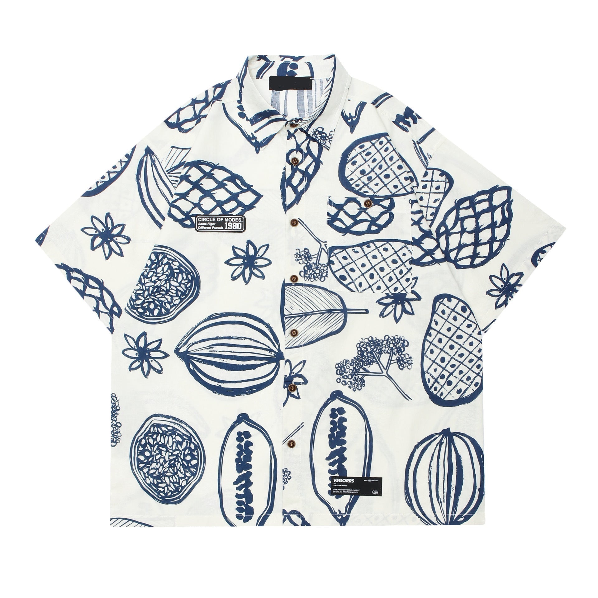 Hawaiian Graffiti Flower Prints Shirt