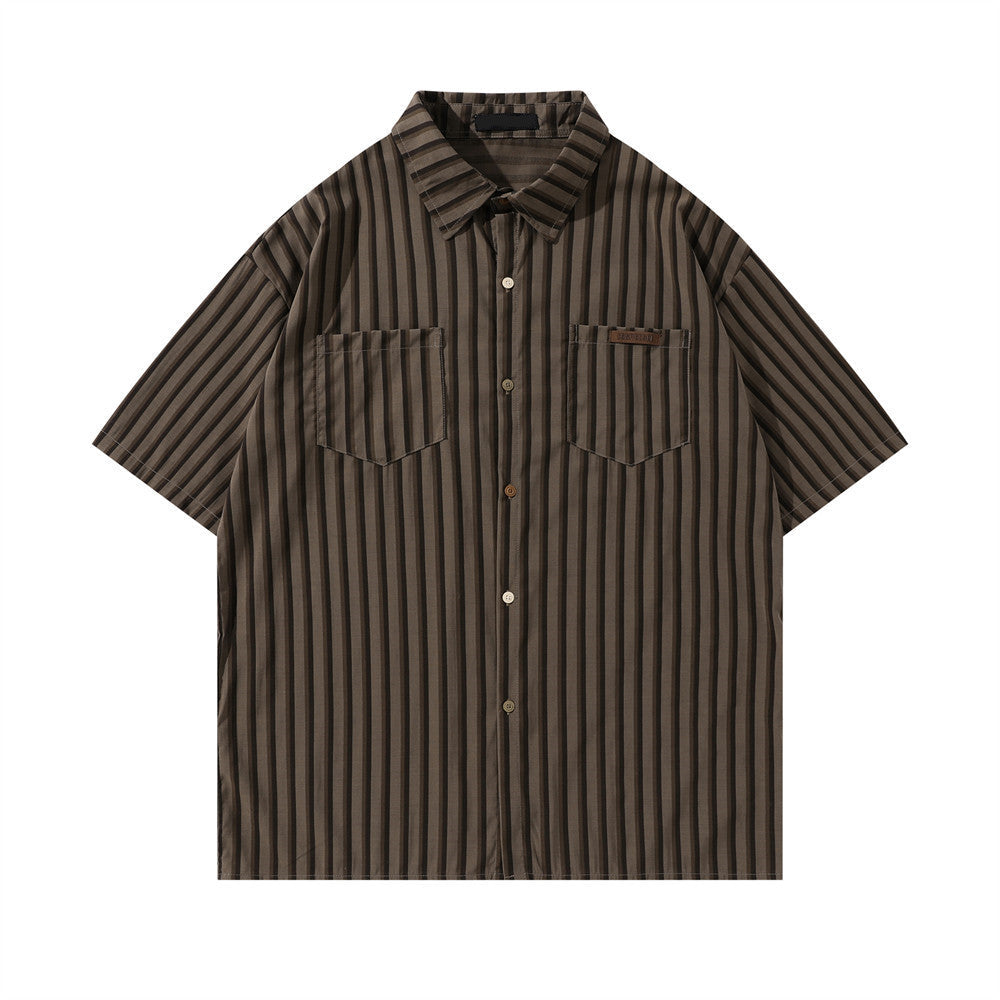 Retro Striped 2 Pockets Shirt