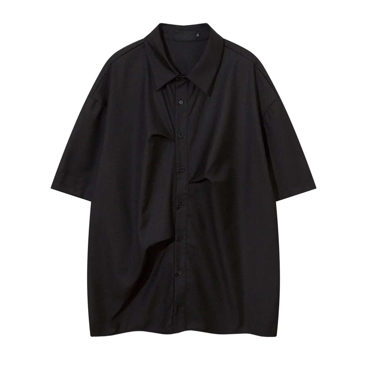 Pleats Oversized Short Sleeve Shirt