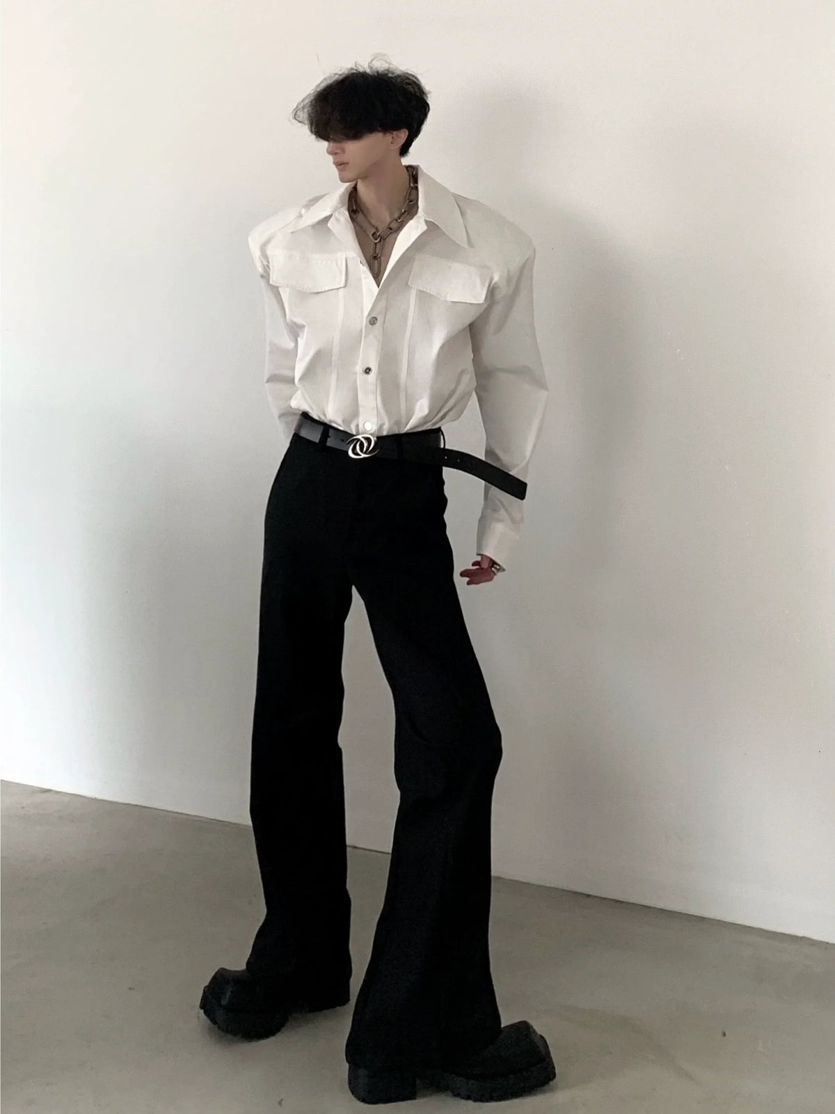 Shoulder Pad Long Sleeve Shirt