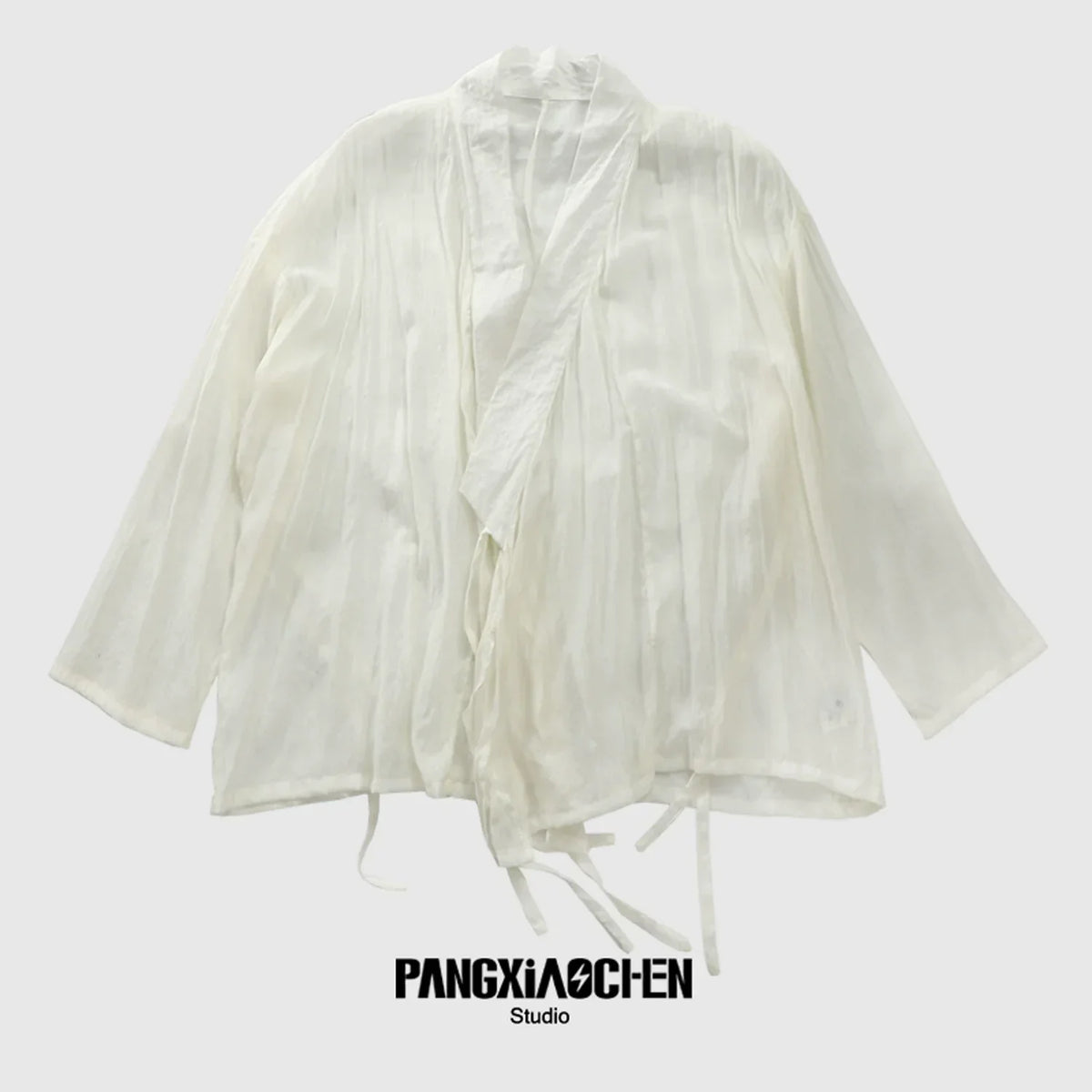 Slightly Sheer Lace-Up Shirt