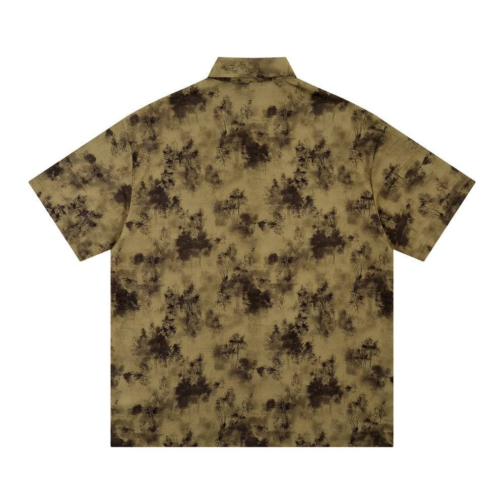 Vintage Plants Print Summer Shirt