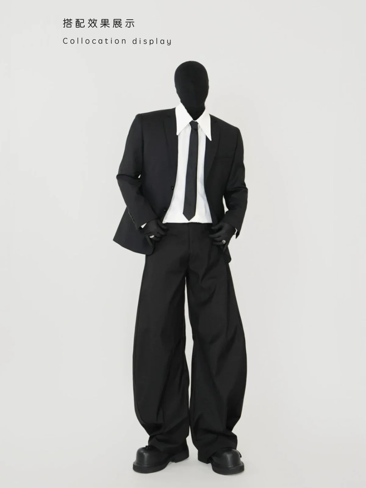 Pointed-Collar Wrinkle-Resistant Long Sleeve Shirt