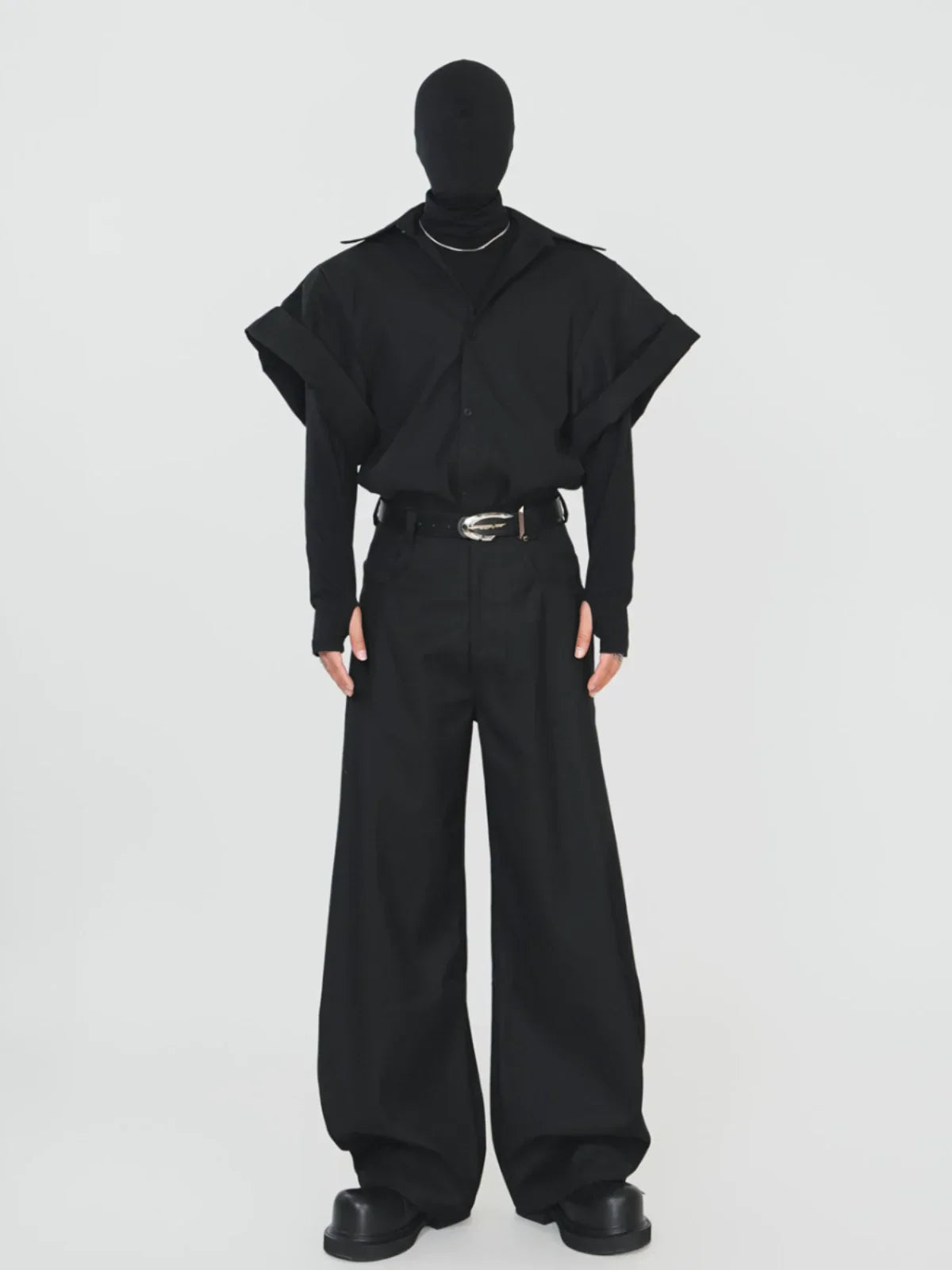 Wide Cuff Design Short Sleeve Shirt