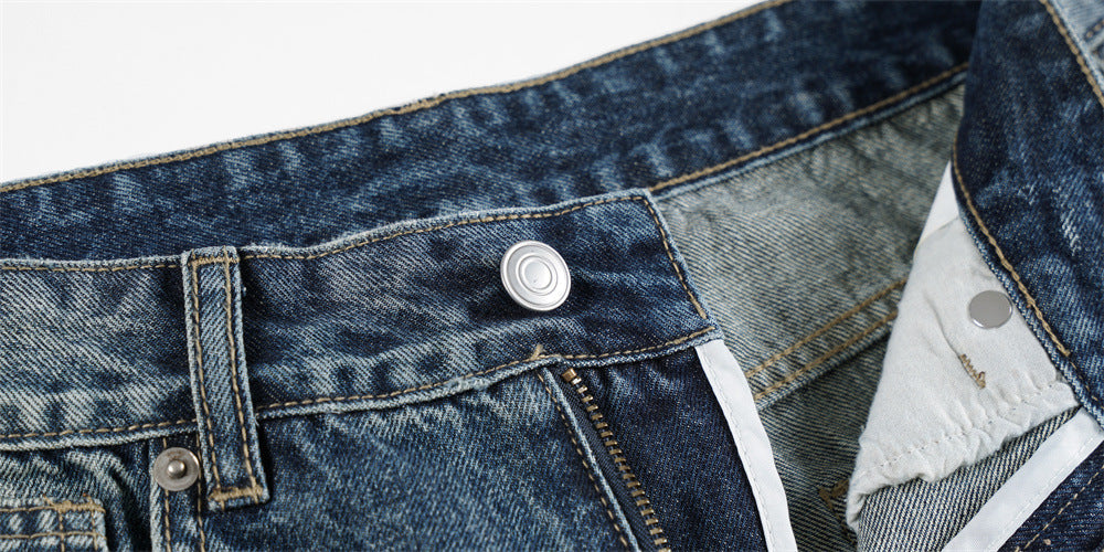 Studded Wide-Leg Denim Jeans