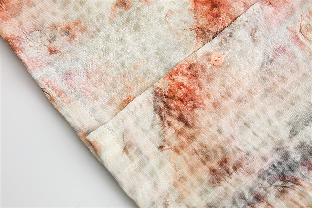 Ink Painting Tie-Dye Short-Sleeved Shirt
