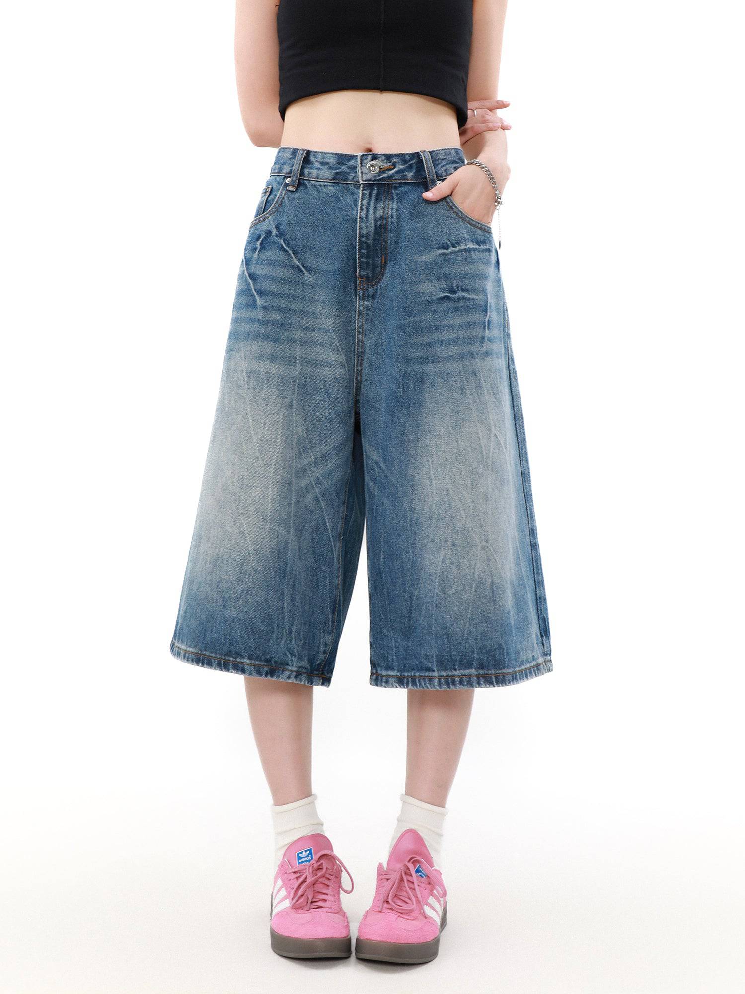 Denim Distressed Jorts