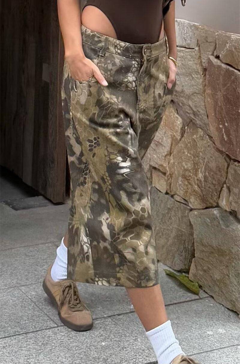 Camouflage Distressed Trendy Jorts