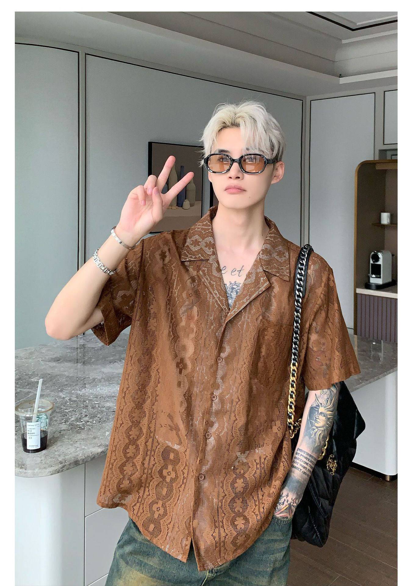 Niche Retro Jacquard Shirt