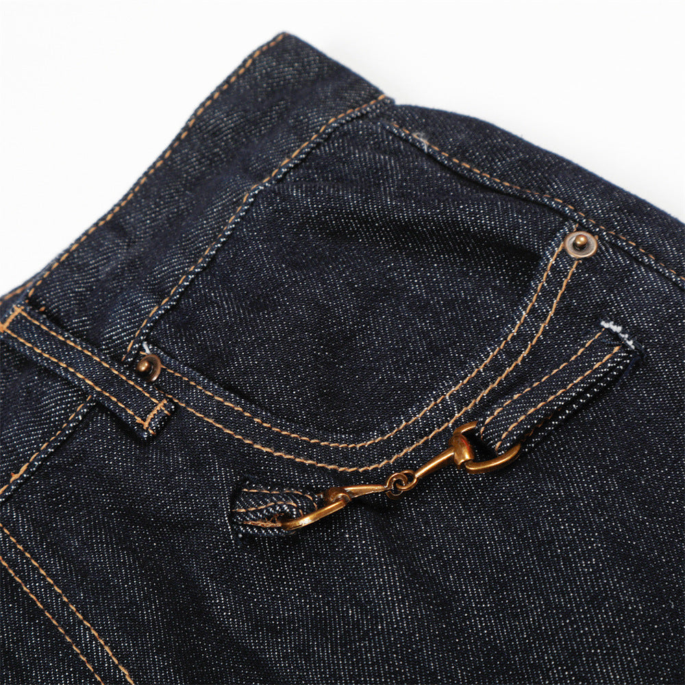 Wide-Leg Denim Jeans - Dark Indigo, White, Black