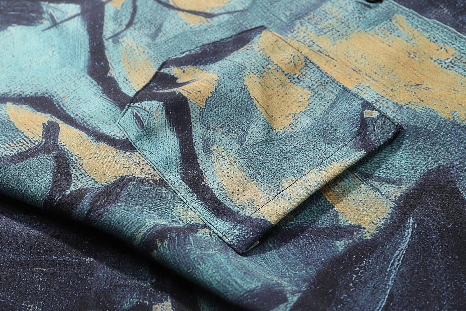 Colorful Hawaiian Abstract Print Beach Shirt