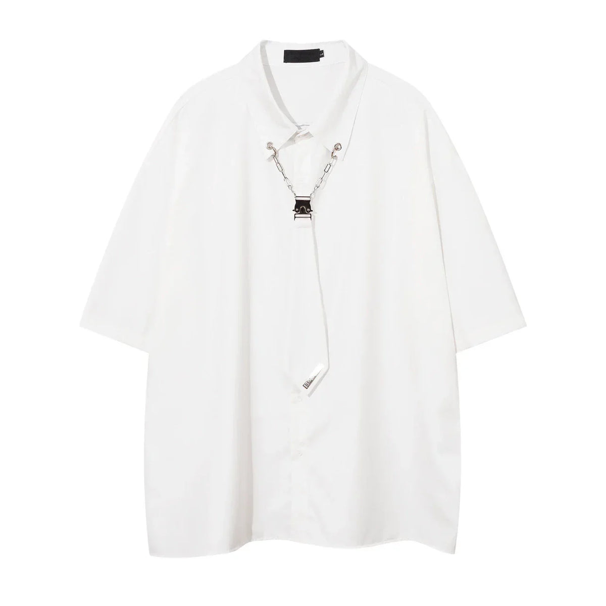 Tie Accessories Design Oversized Short Sleeve Shirt