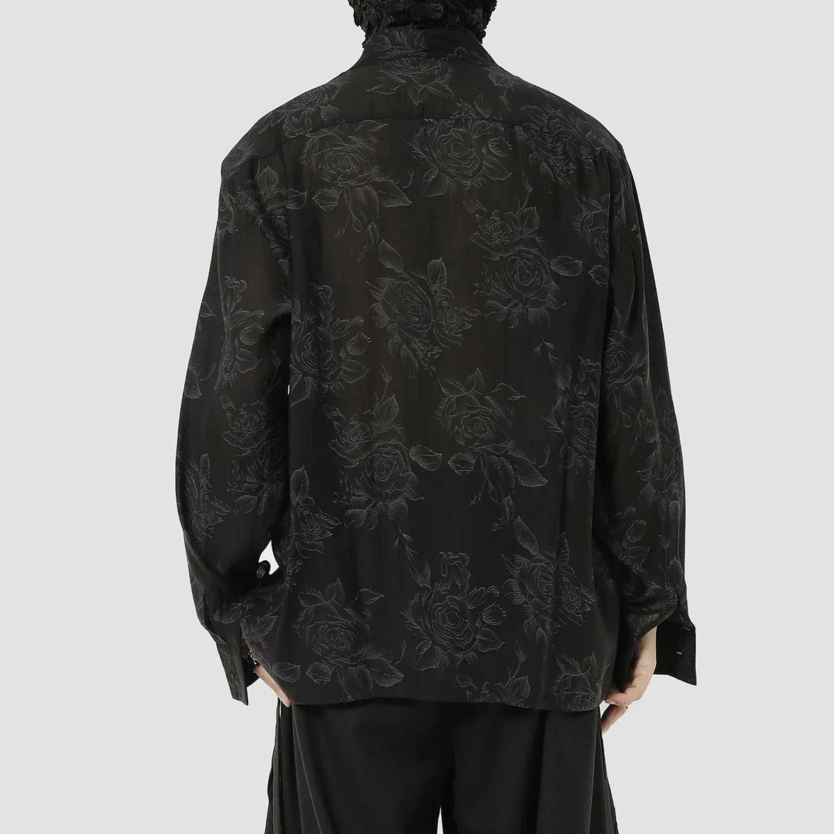 Floral Print Oversized Long Sleeve Shirt