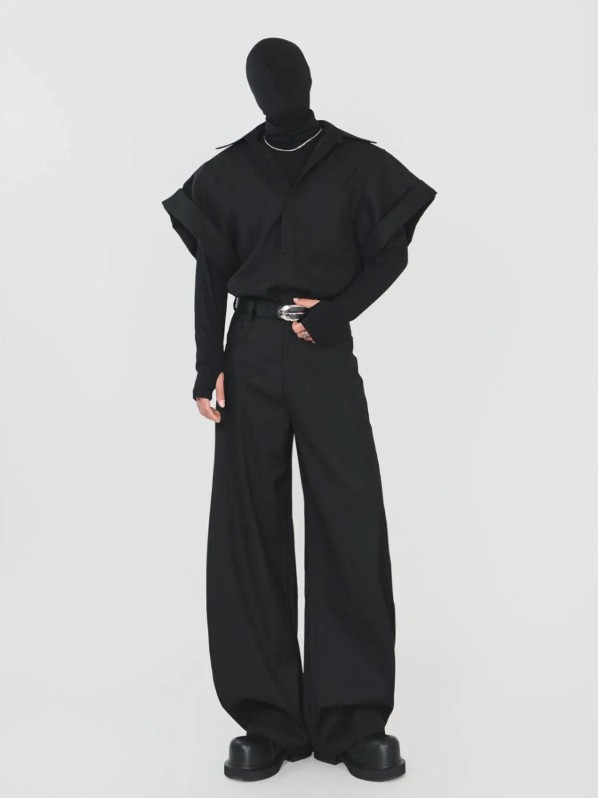 Wide Cuff Design Short Sleeve Shirt