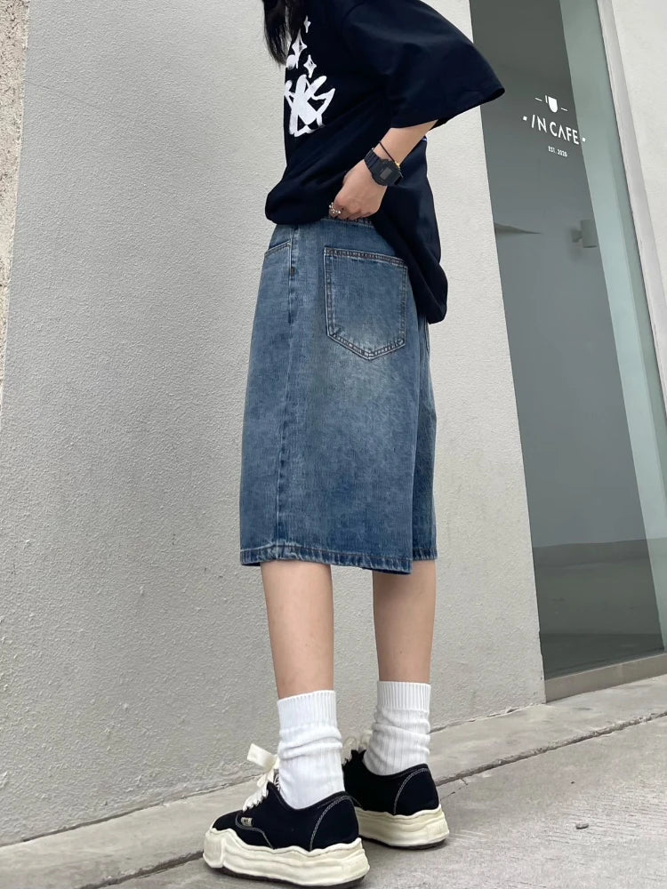 Jorts Anchos Vintage Y2K para Mujer