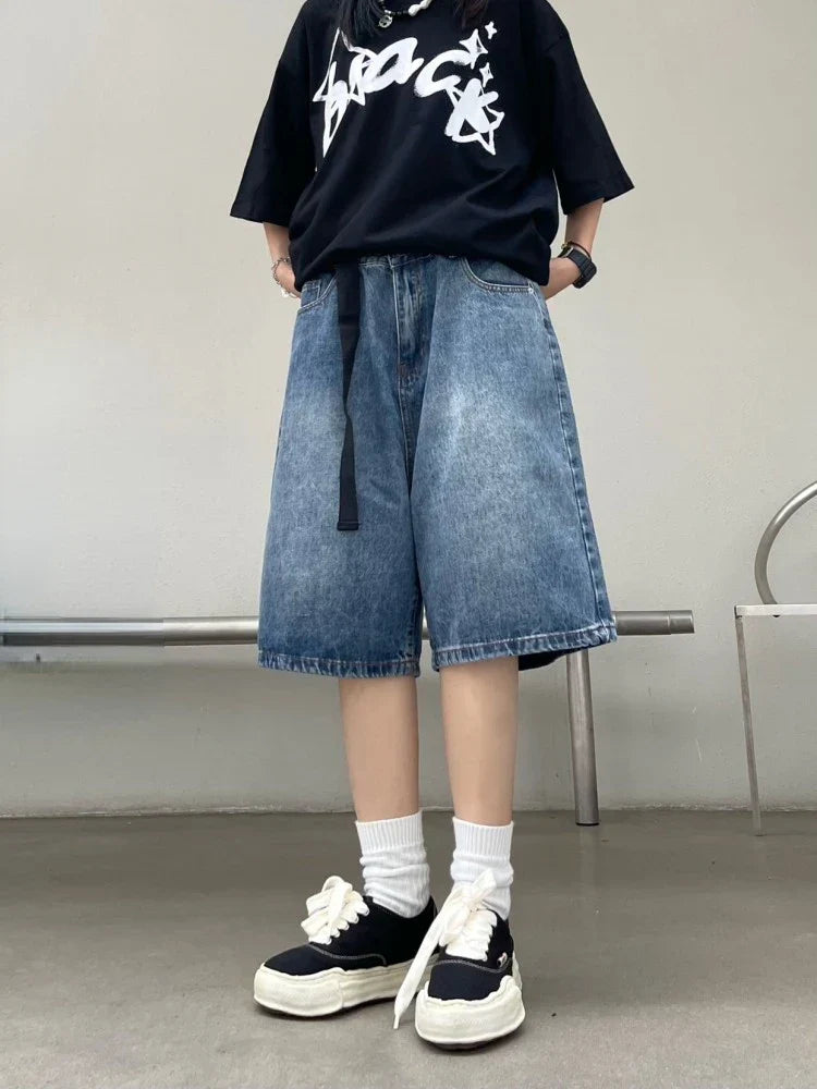 Jorts Anchos Vintage Y2K para Mujer