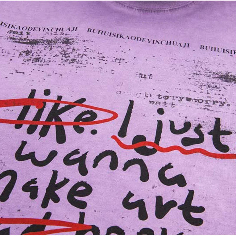 Summer Washed Crewneck Hip Hop Tee