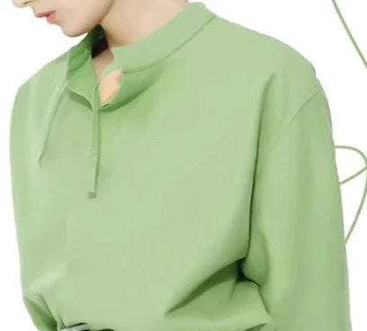 Green Versatile Stylish Solid Color Long Shirt