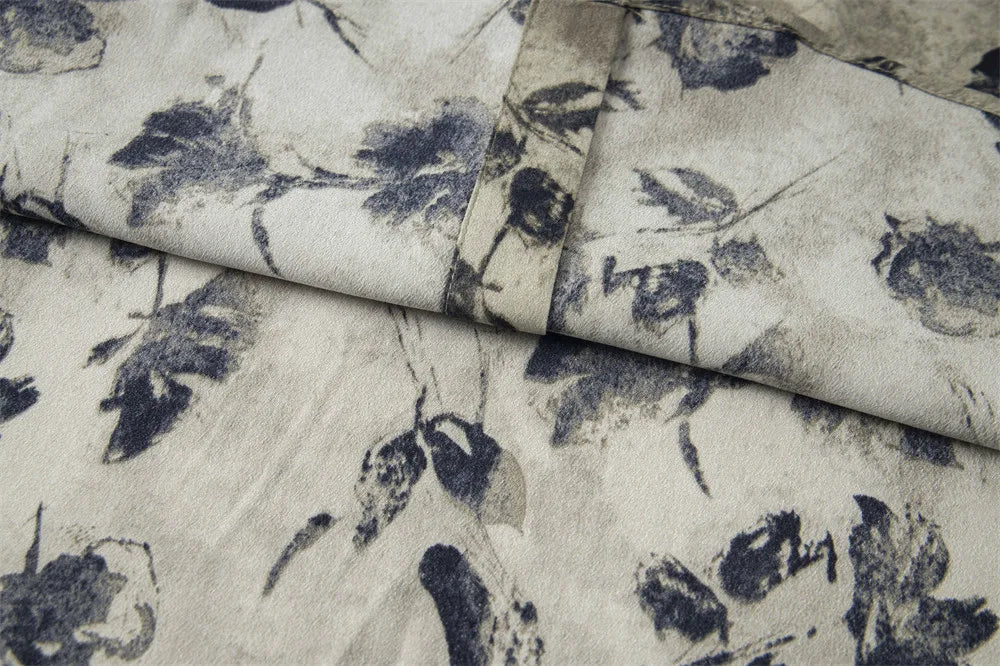 Abstract Floral Print Short-Sleeve Shirt