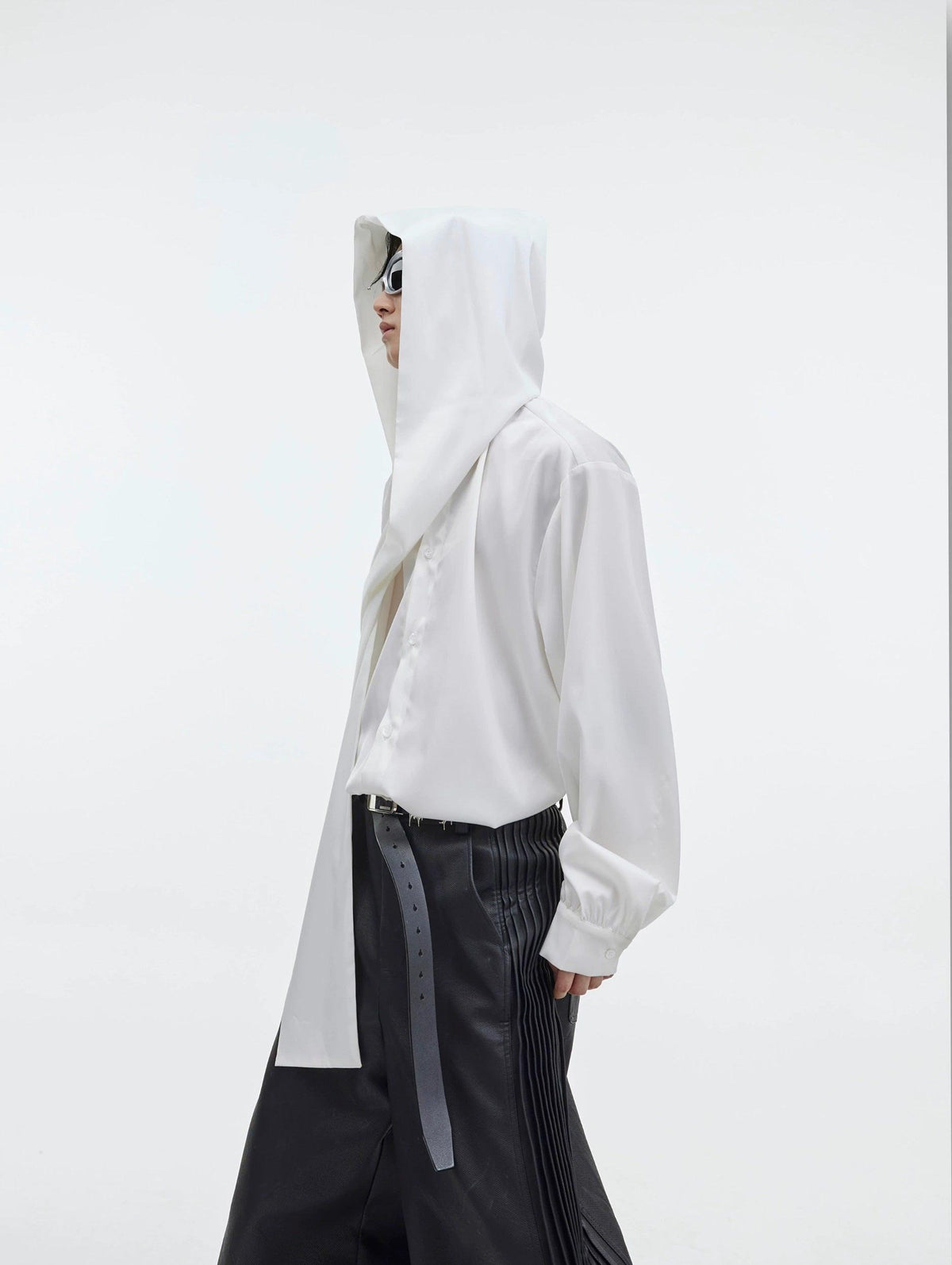 Shawl Hooded Oversized Shirt