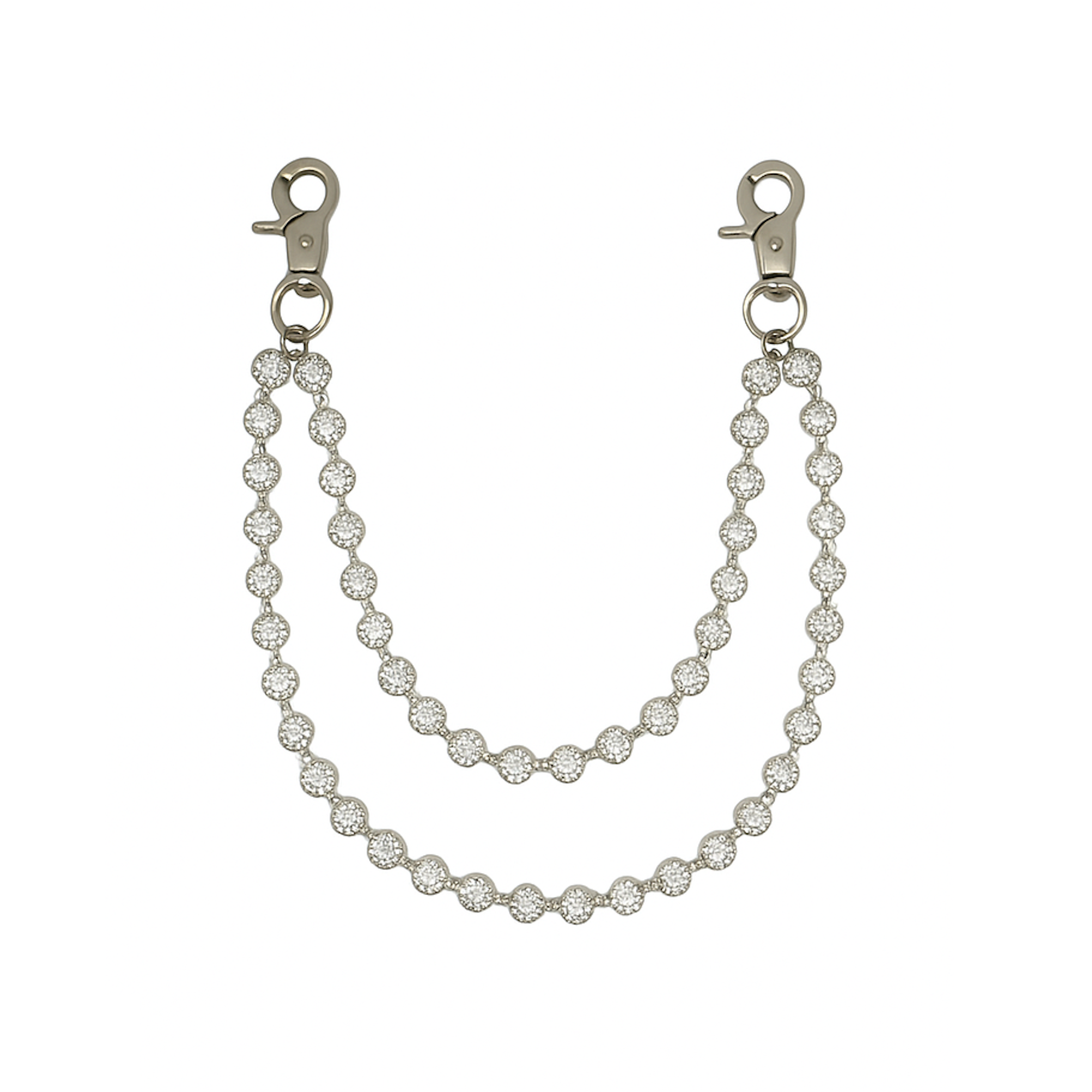 Blinding Silver Rhinestone Wallet Chain