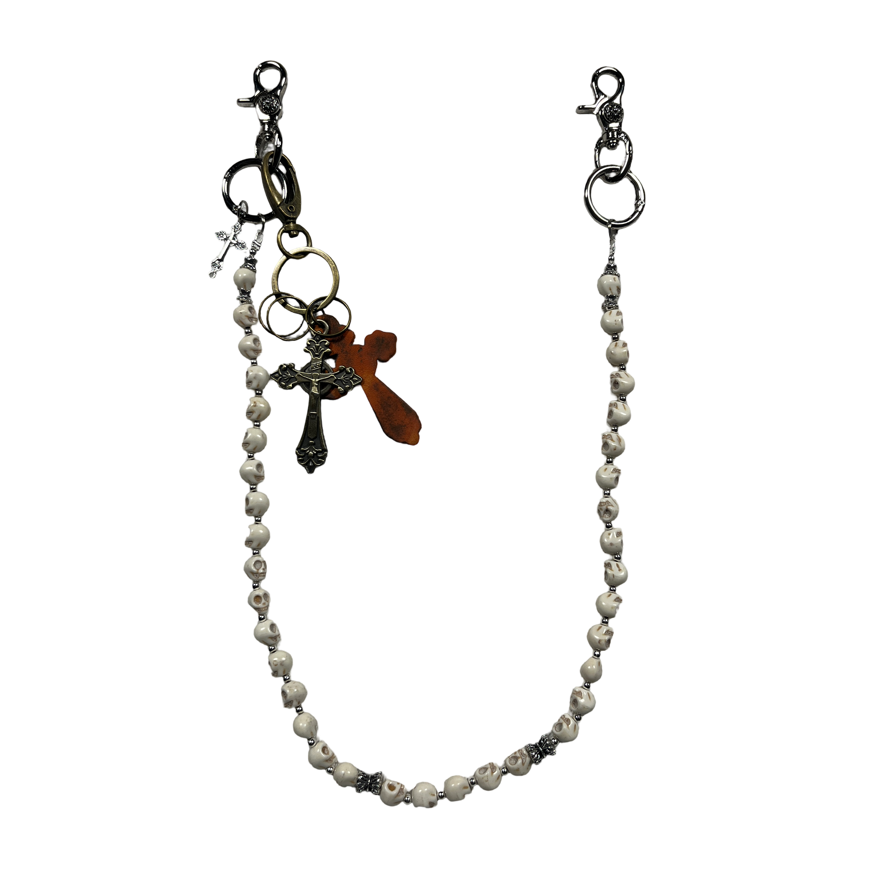 Pale White Skull Wallet Chain