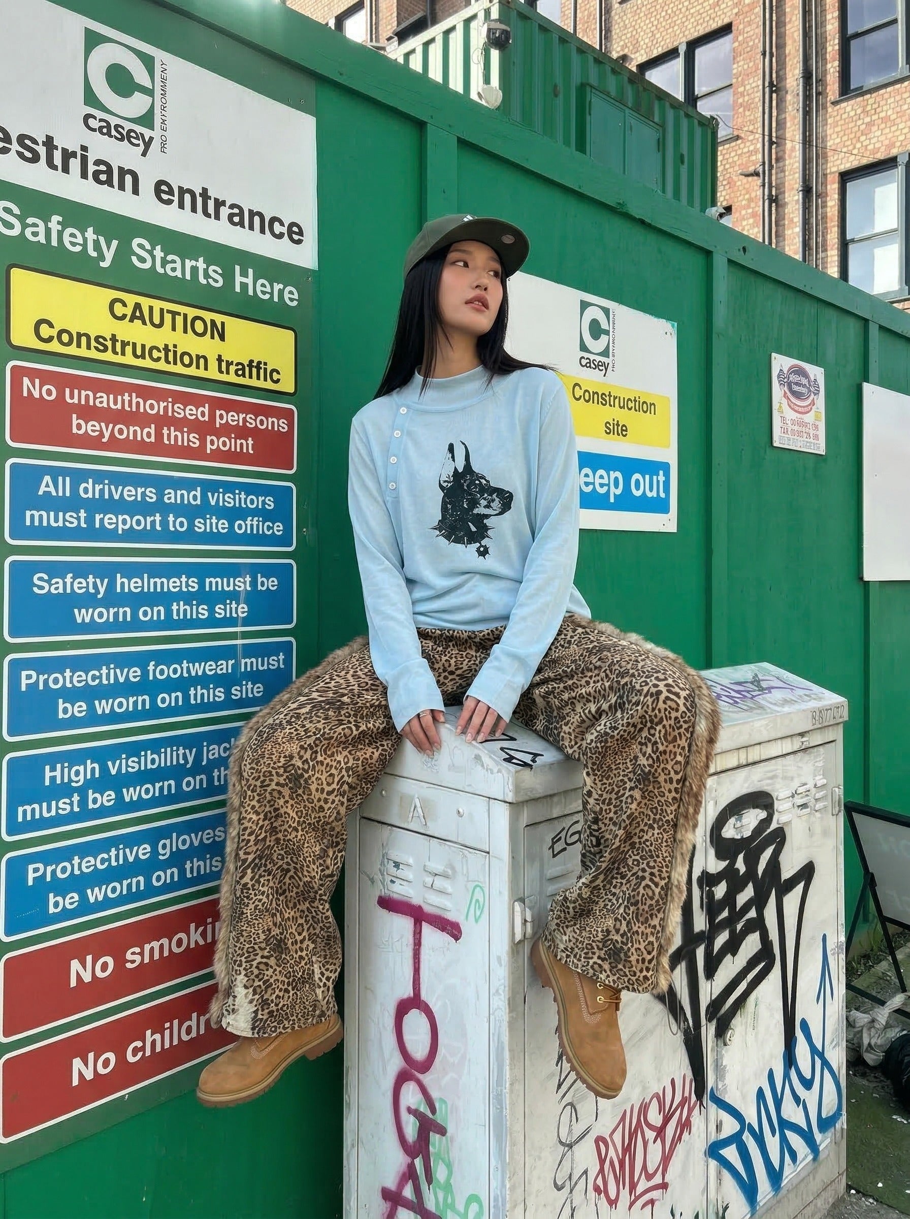 Camiseta Doberman de manga larga con gráfico