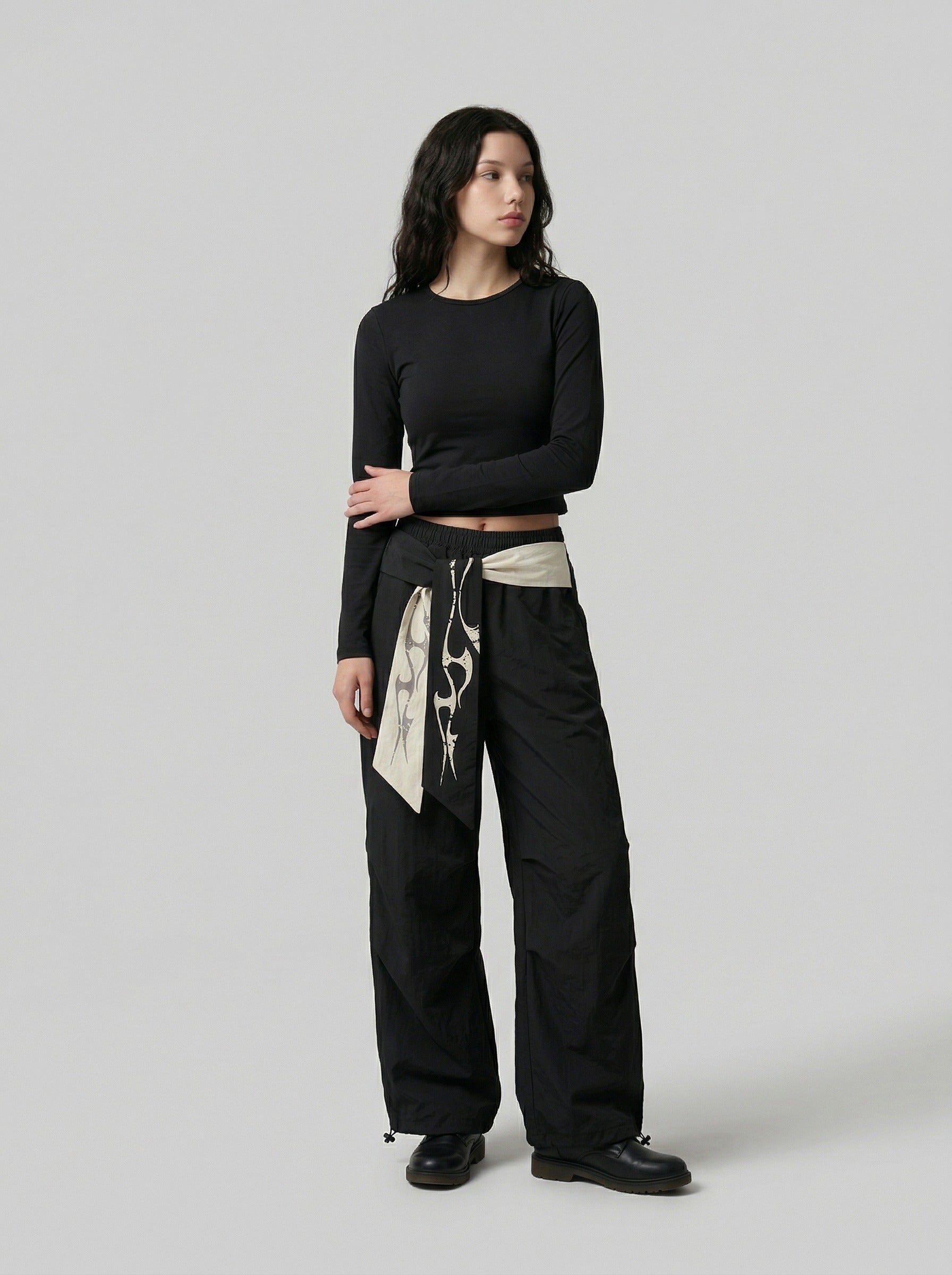 Abstract Flame Wide-Leg Pants