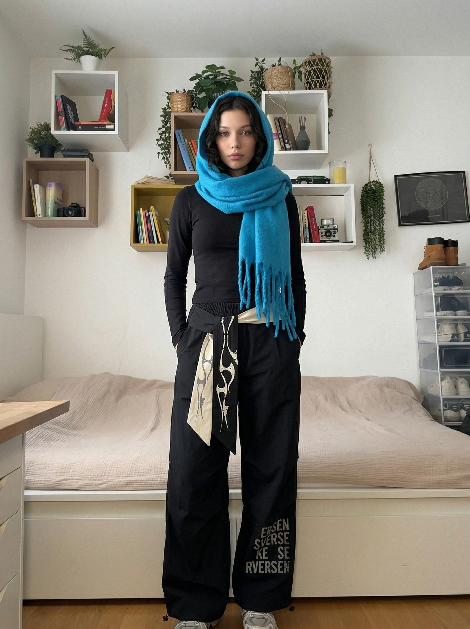 Abstract Flame Wide-Leg Pants
