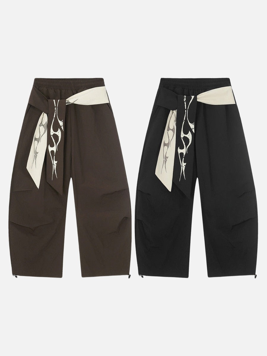 Abstract Flame Wide-Leg Pants