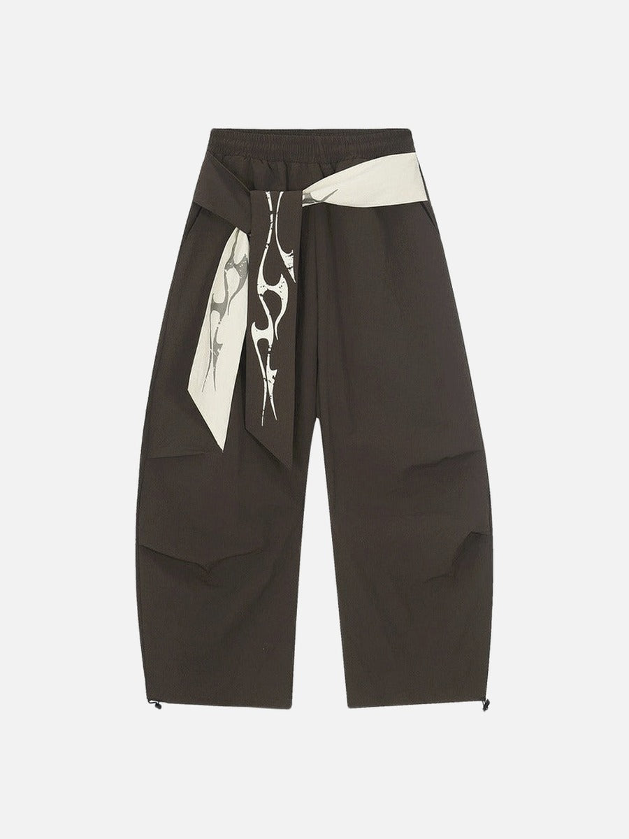Abstract Flame Wide-Leg Pants