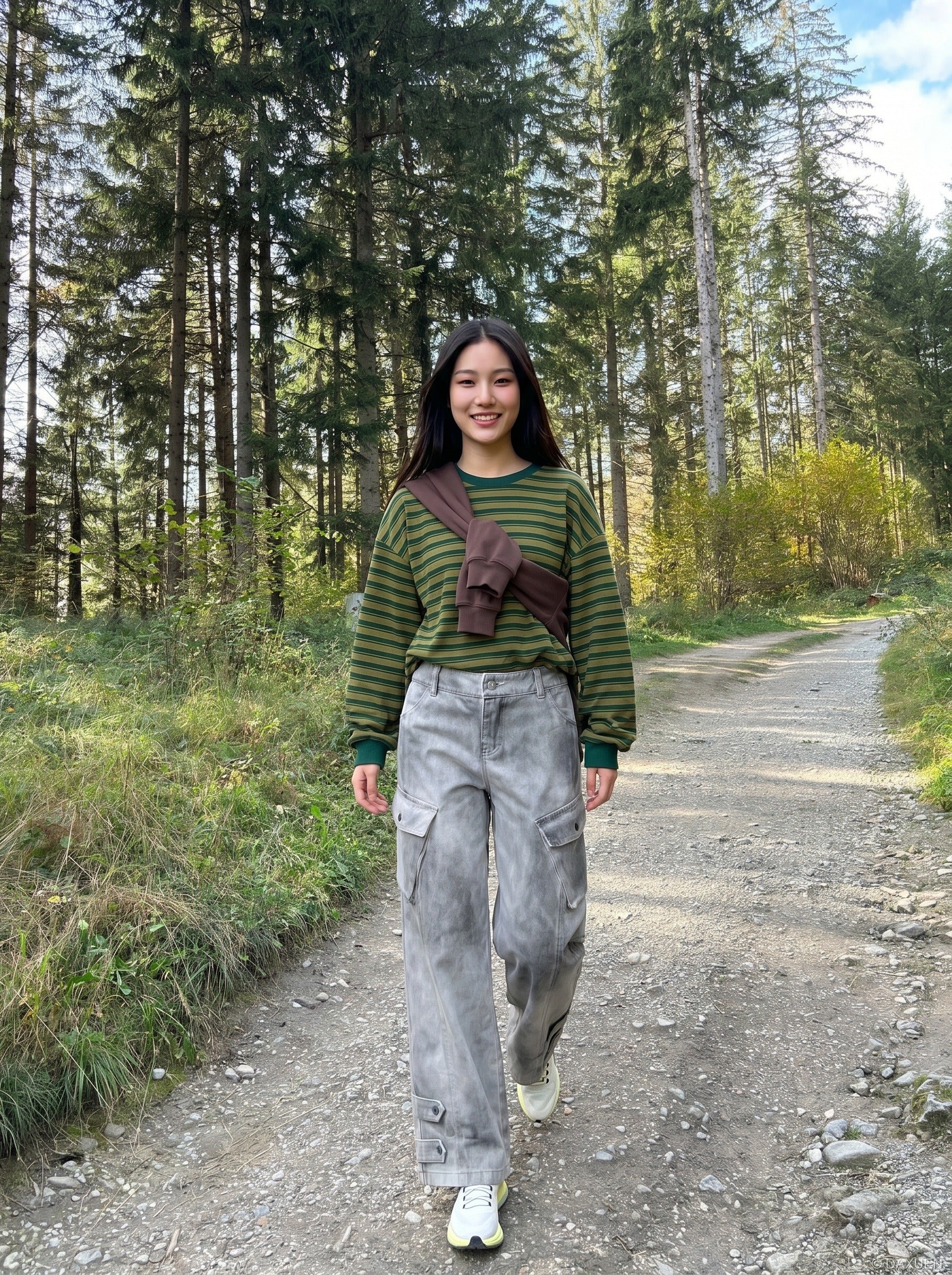 Baggy Acid-Wash Cargo Pants