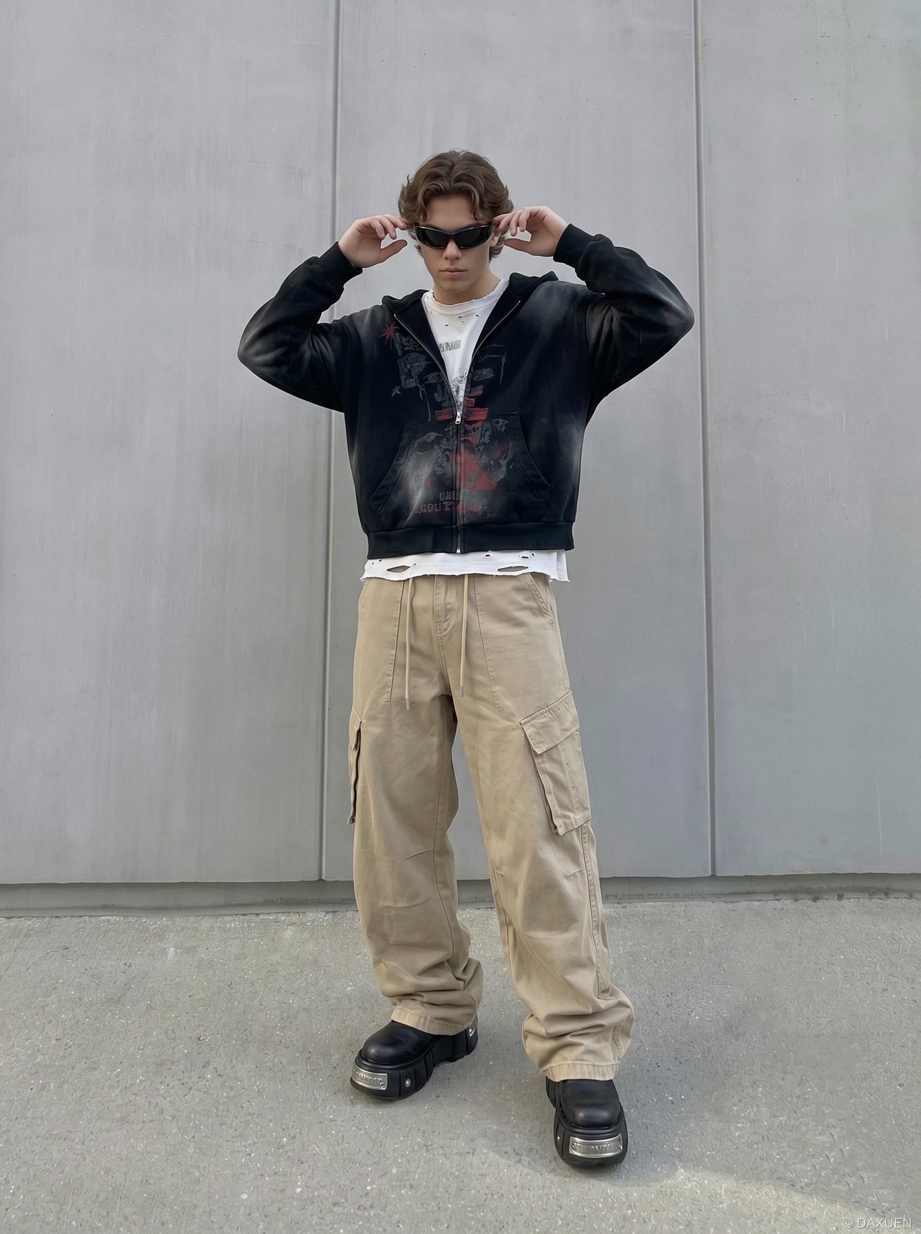 Baggy Wide-Leg Cargo Pants