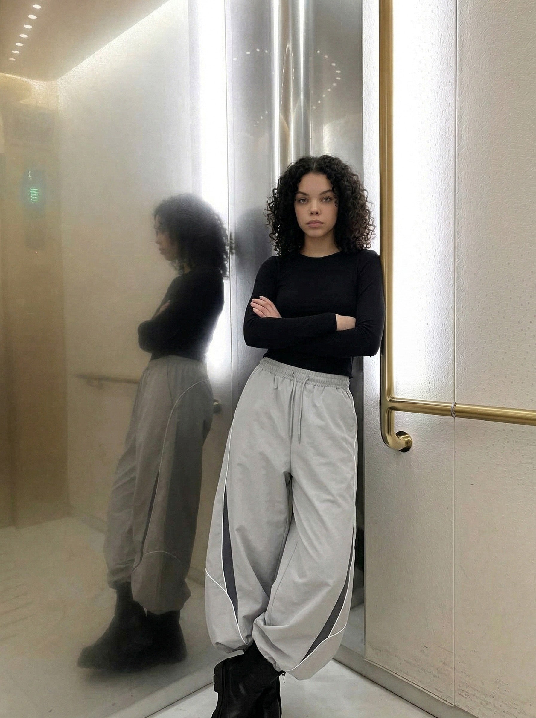 Pantalones de chándal con efecto globo