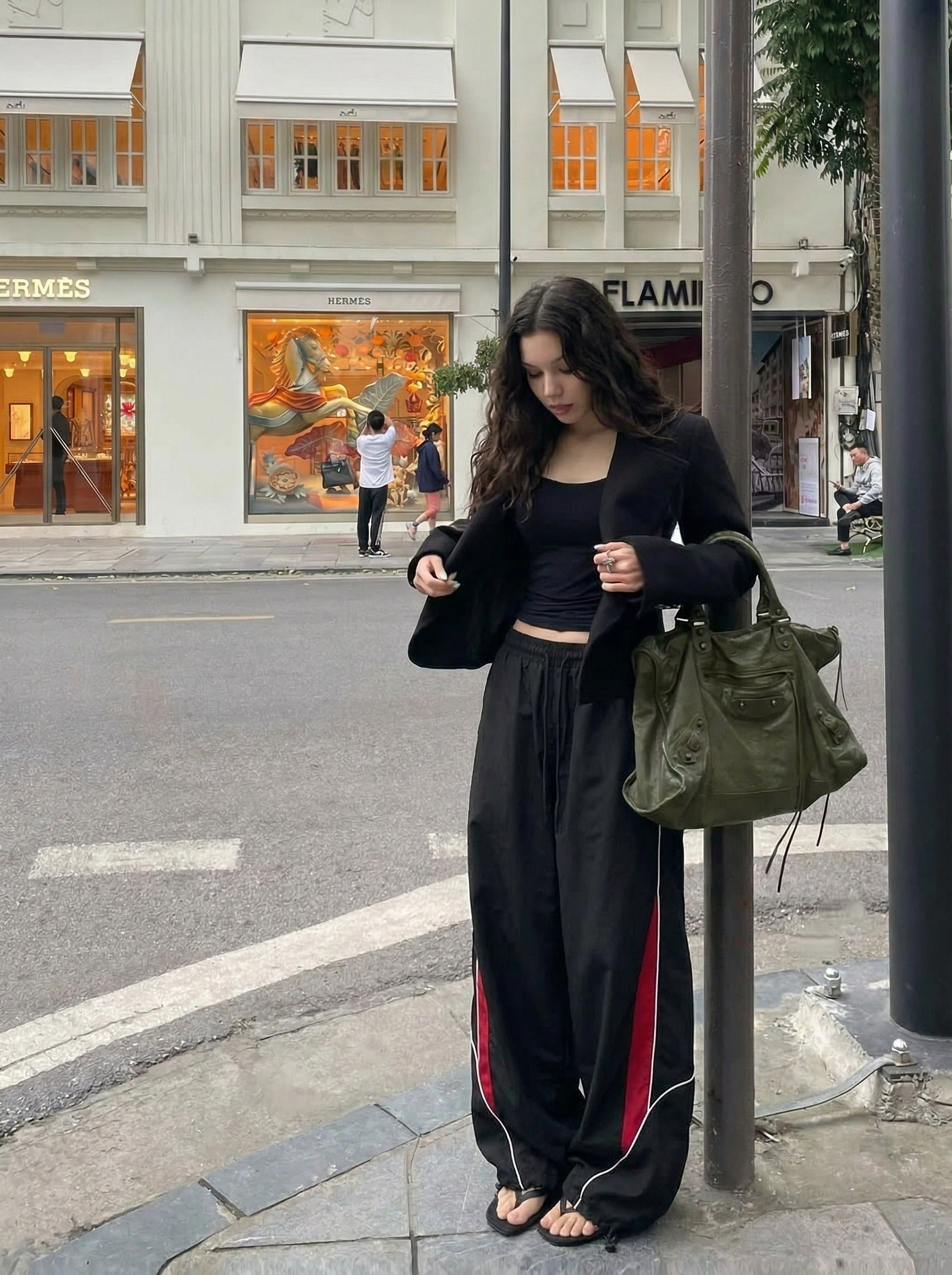 Pantalones de chándal con efecto globo