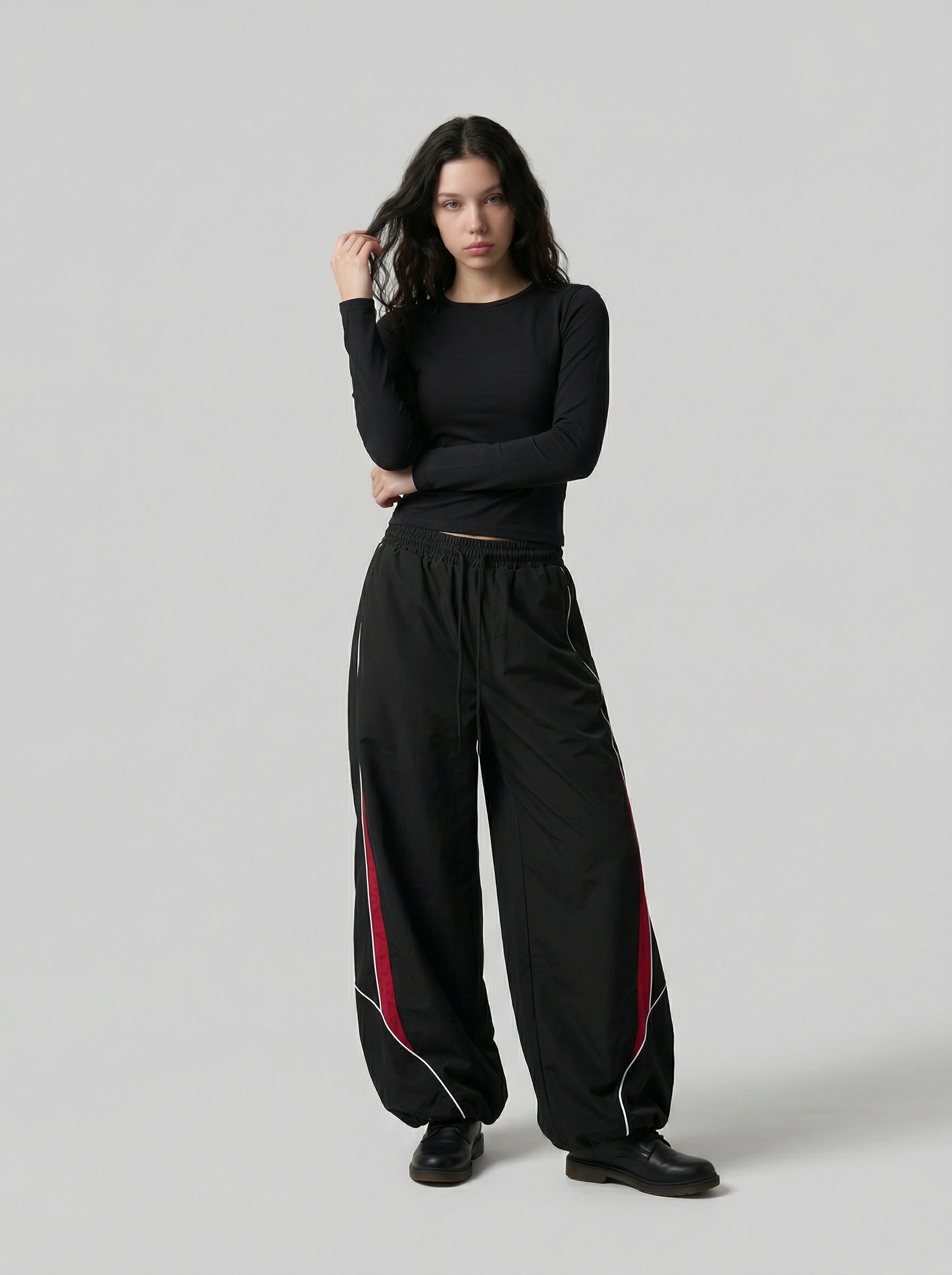 Pantalones de chándal con efecto globo