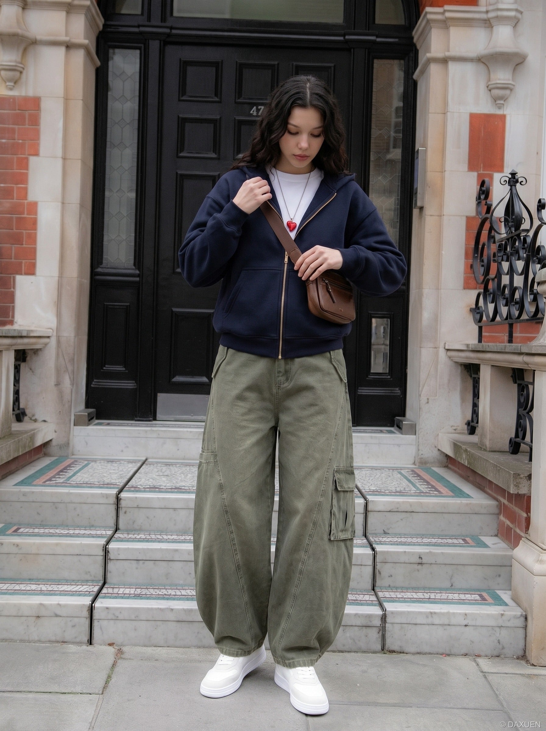 Balloon-Leg Cargo Pants - Wide-Leg