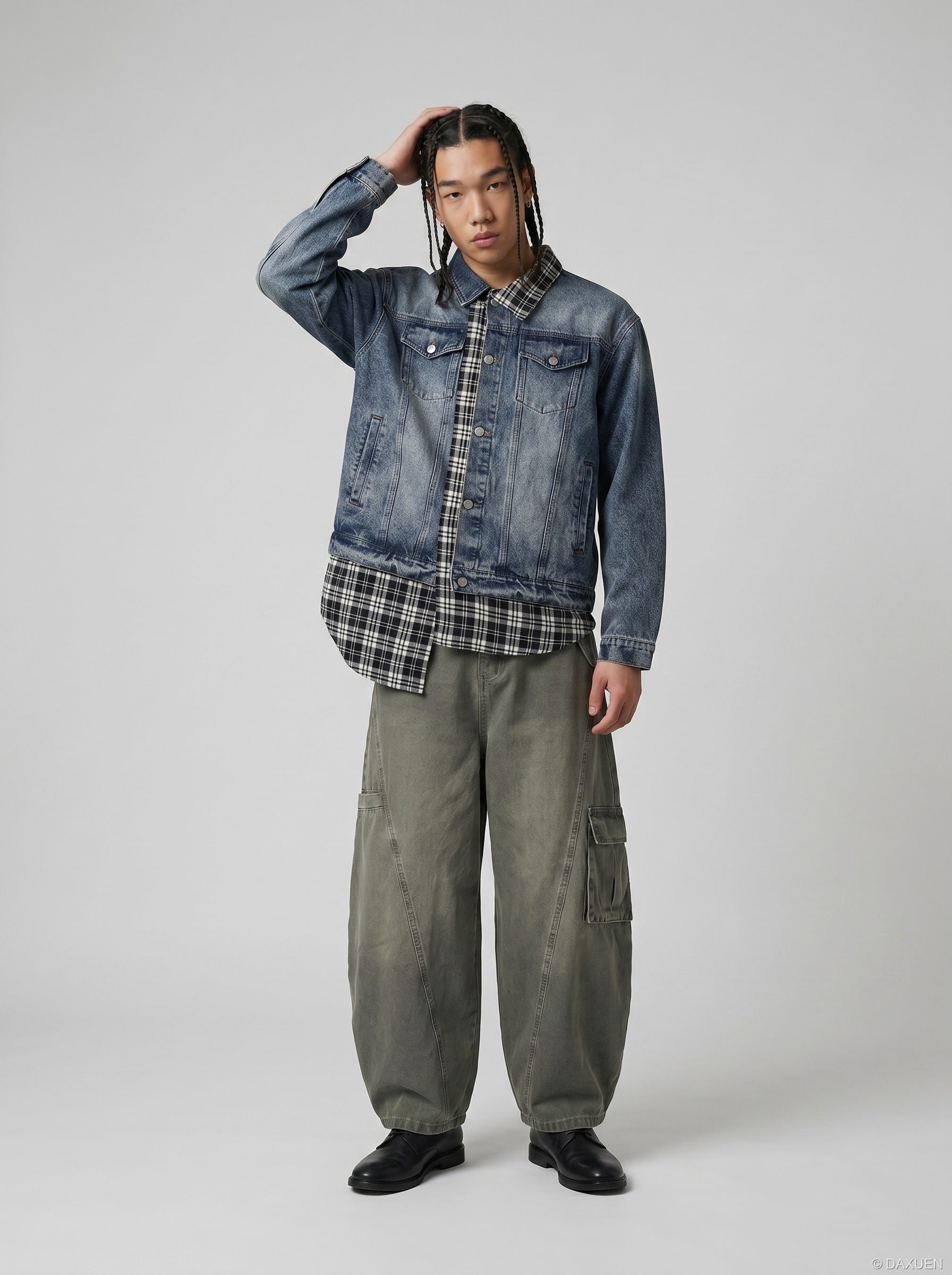 Balloon-Leg Cargo Pants - Wide-Leg