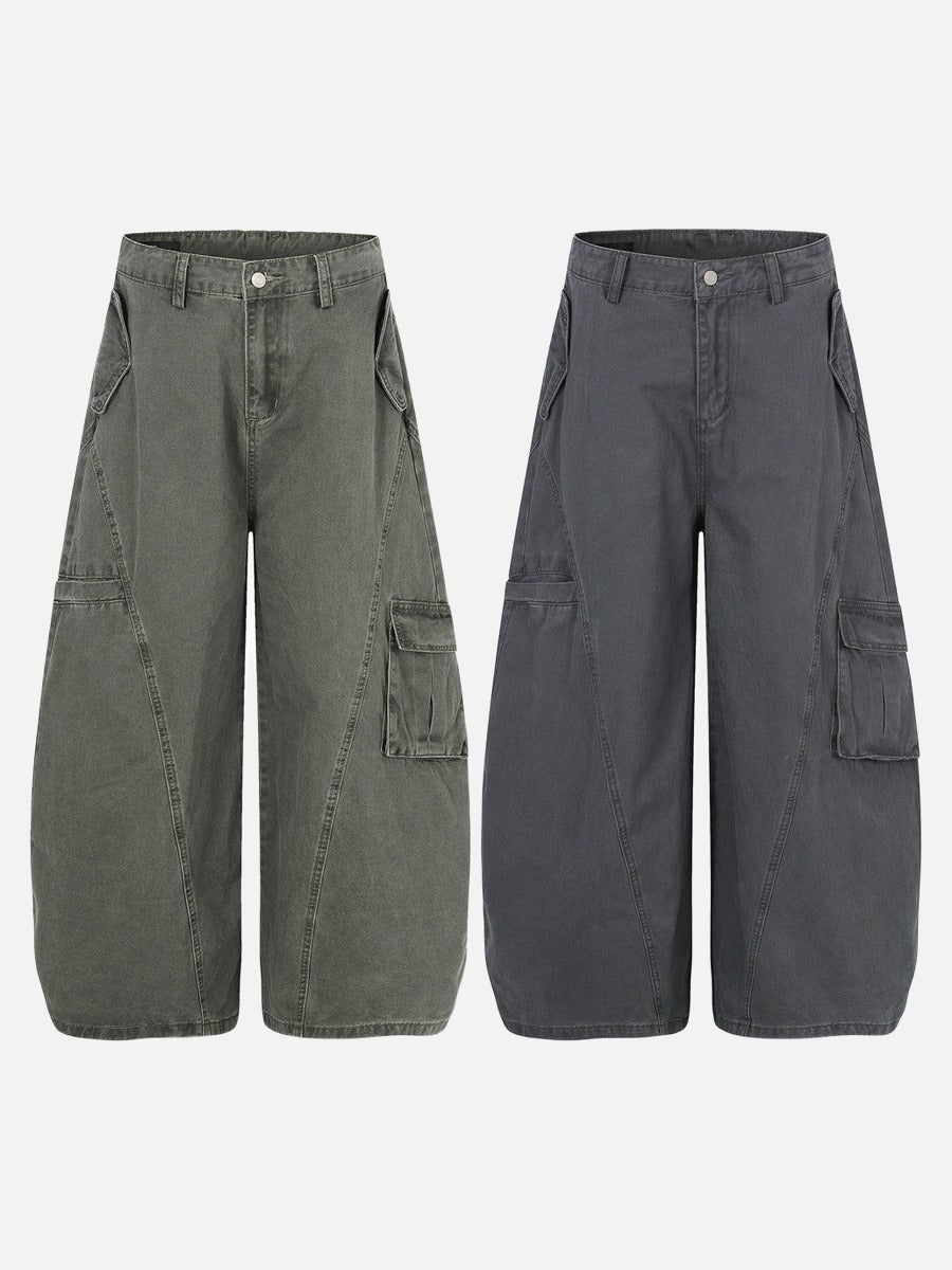 Balloon-Leg Cargo Pants - Wide-Leg